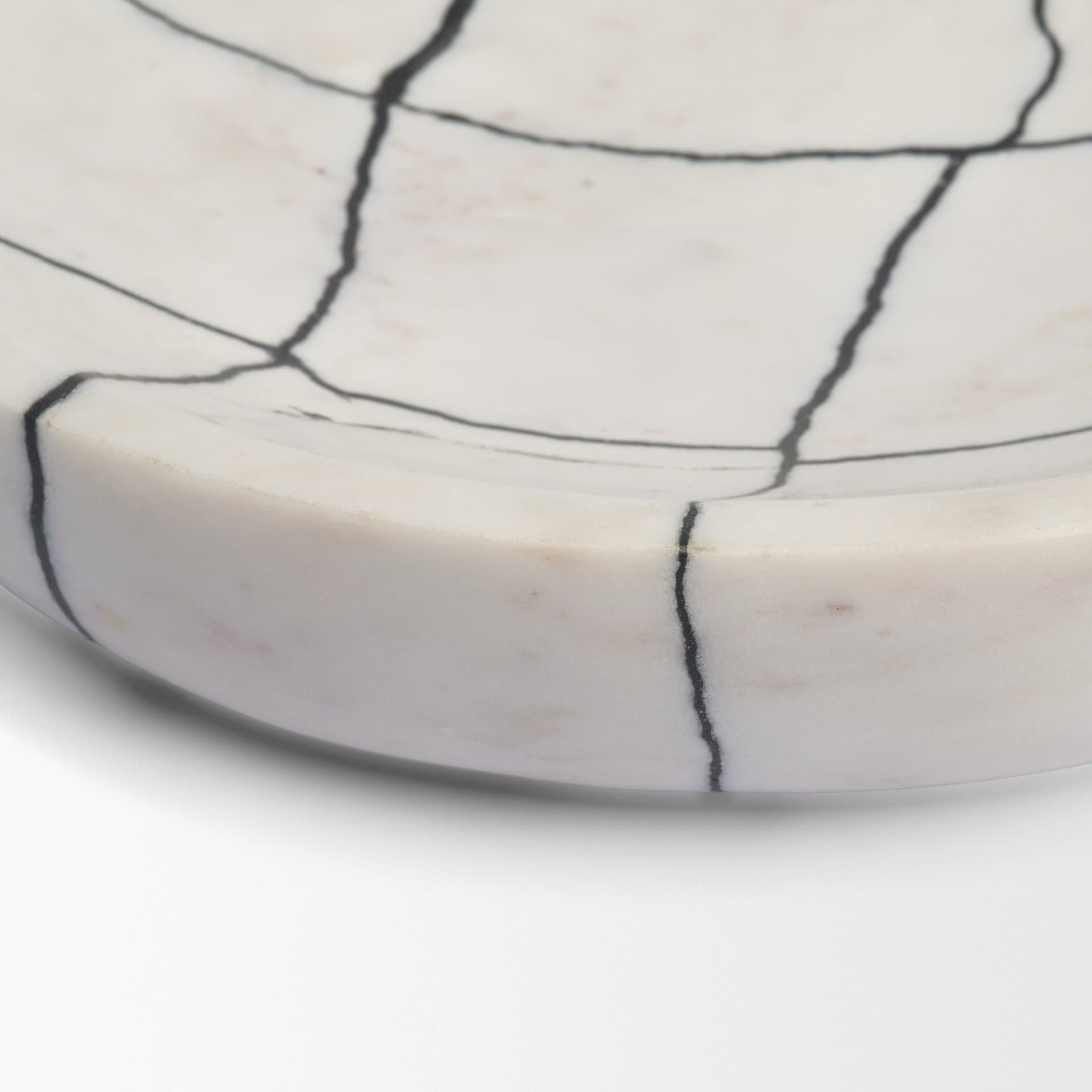 Sintessi Round White Marble Decorative Bowl — product photograph