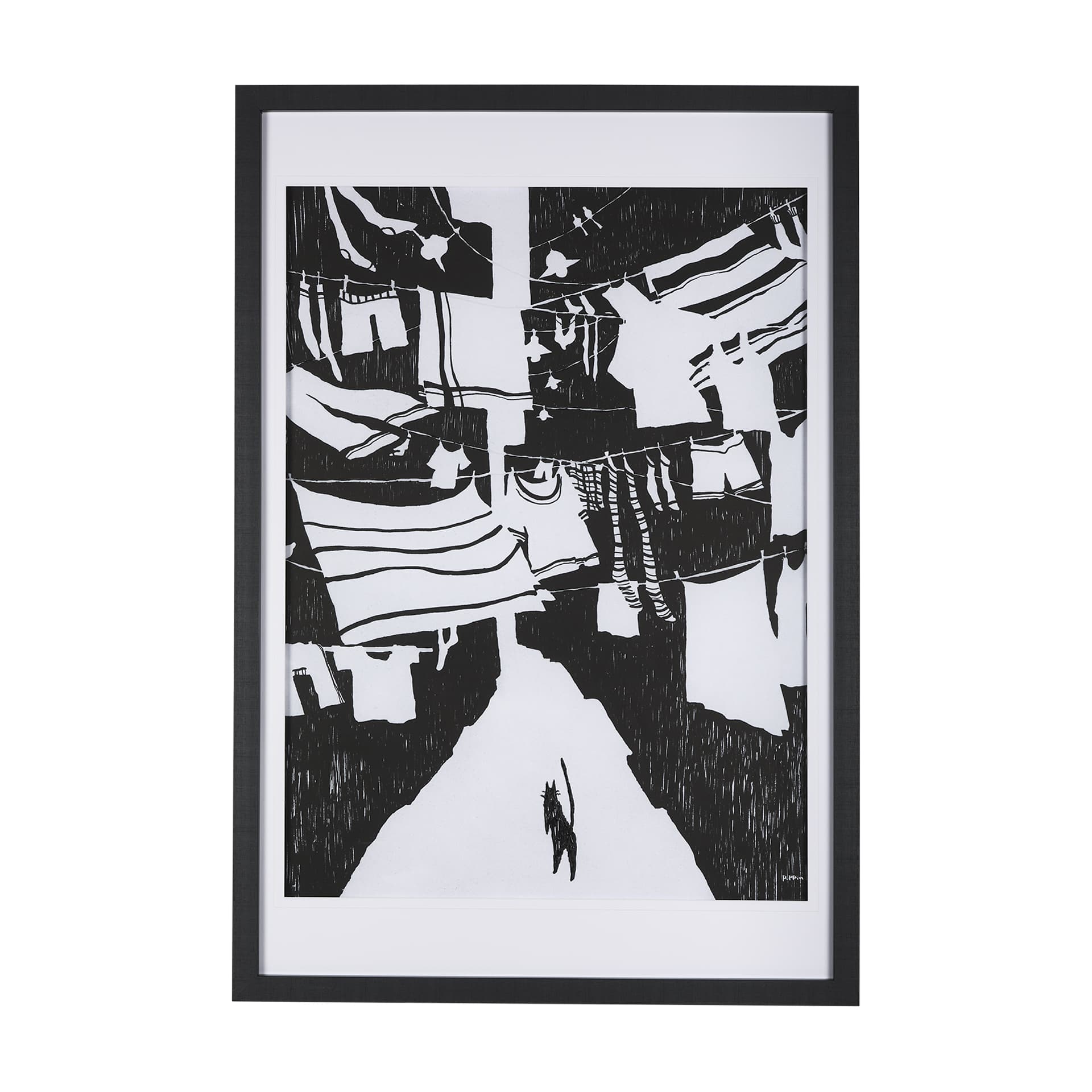 National Laundry Day by Mercana Studio Hand Embellished Textured Framed Art Print Matted under Glass — product photograph