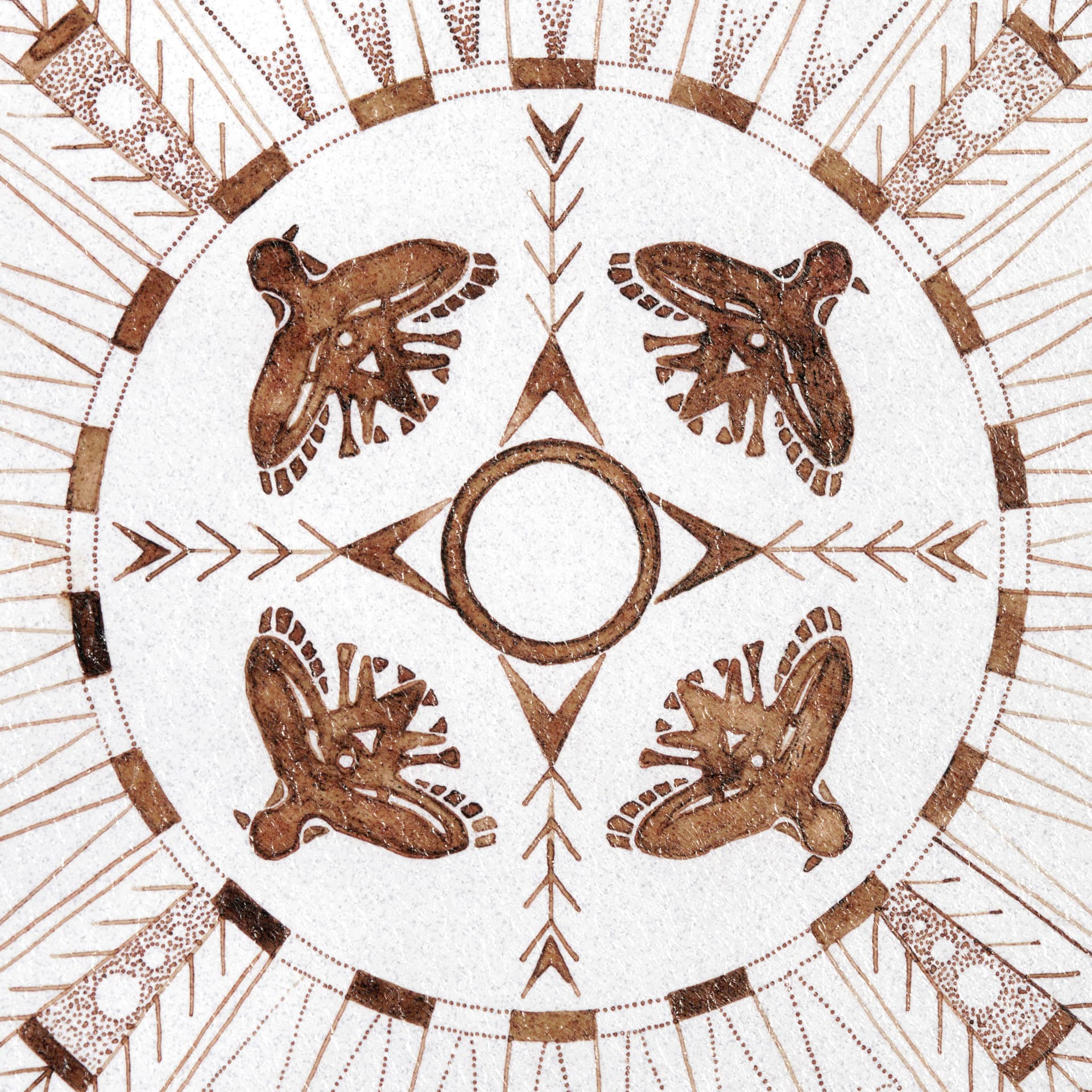 Sandpainting-Watercolor I by Mercana Studio Hand Embellished Framed Art Print Matted under Glass — product photograph