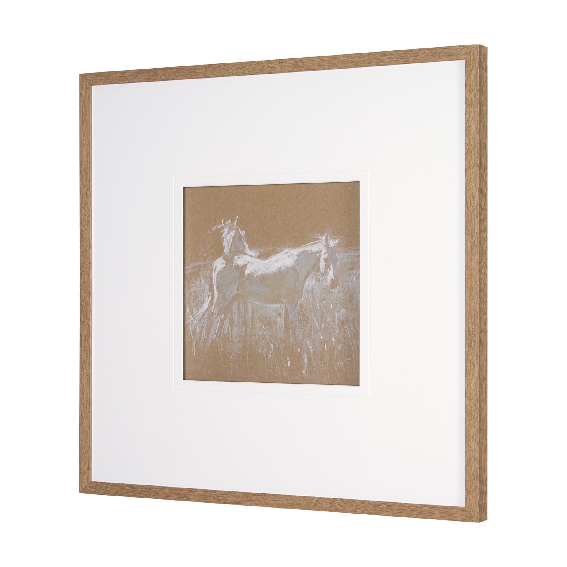Duo II Horses by Mercana Studio a Framed Art Print Matted under Glass — product photograph
