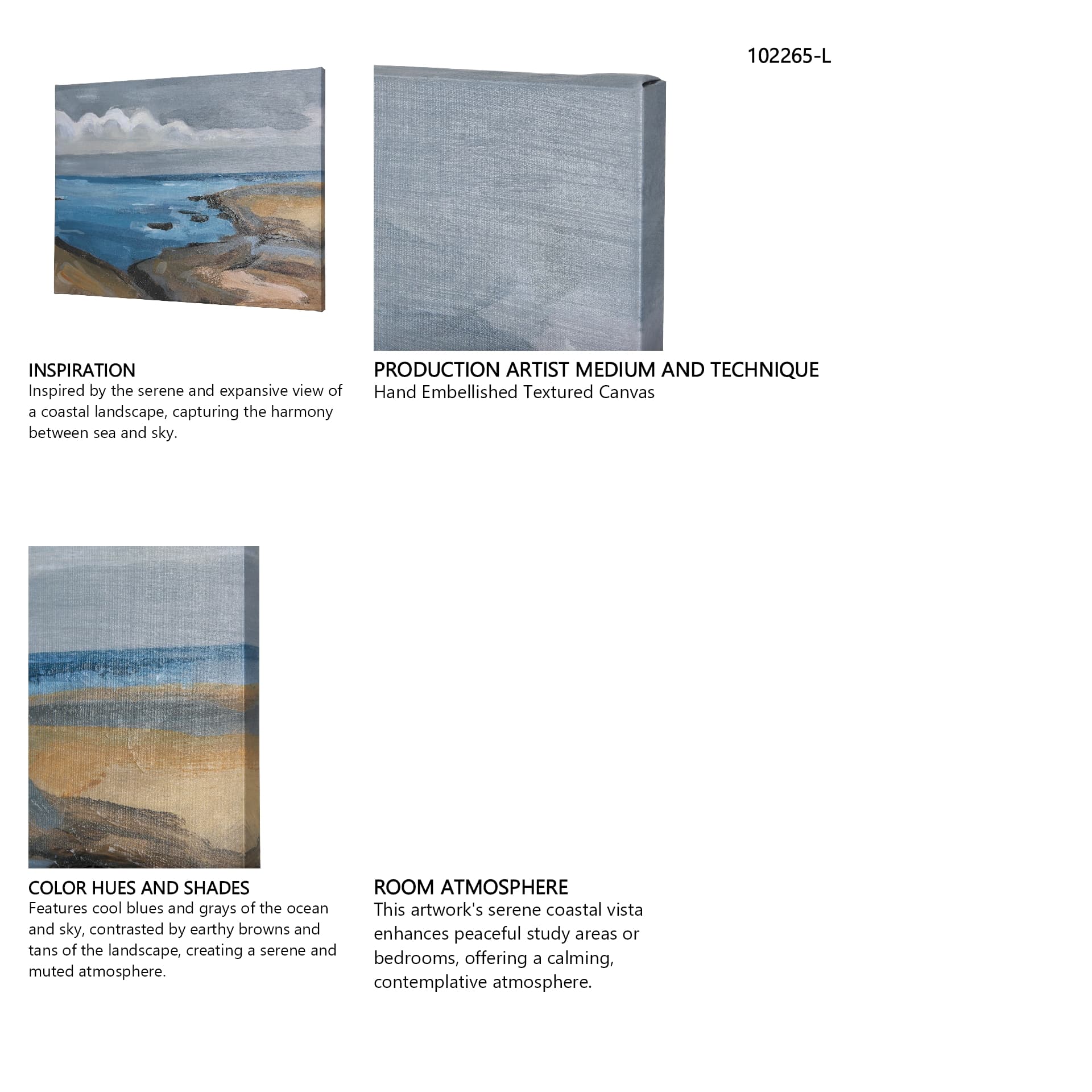 Grey Sky II by Mercana Studio a Hand Embellished Textured Canvas — in a styled room