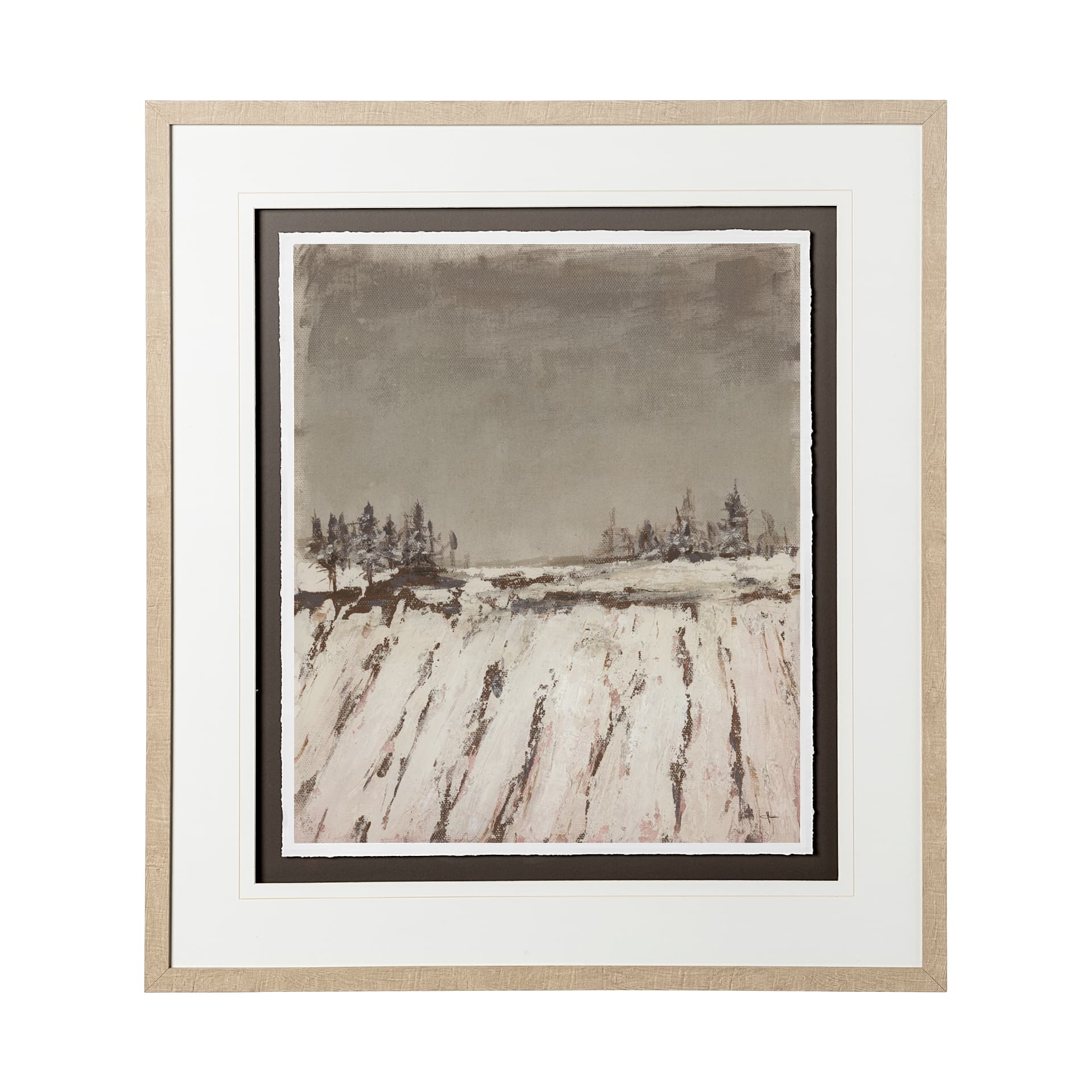 Silent Snow II by Jonathan Klassen a Hand Embellished Textured Framed Art Print Matted under Glass — product photograph