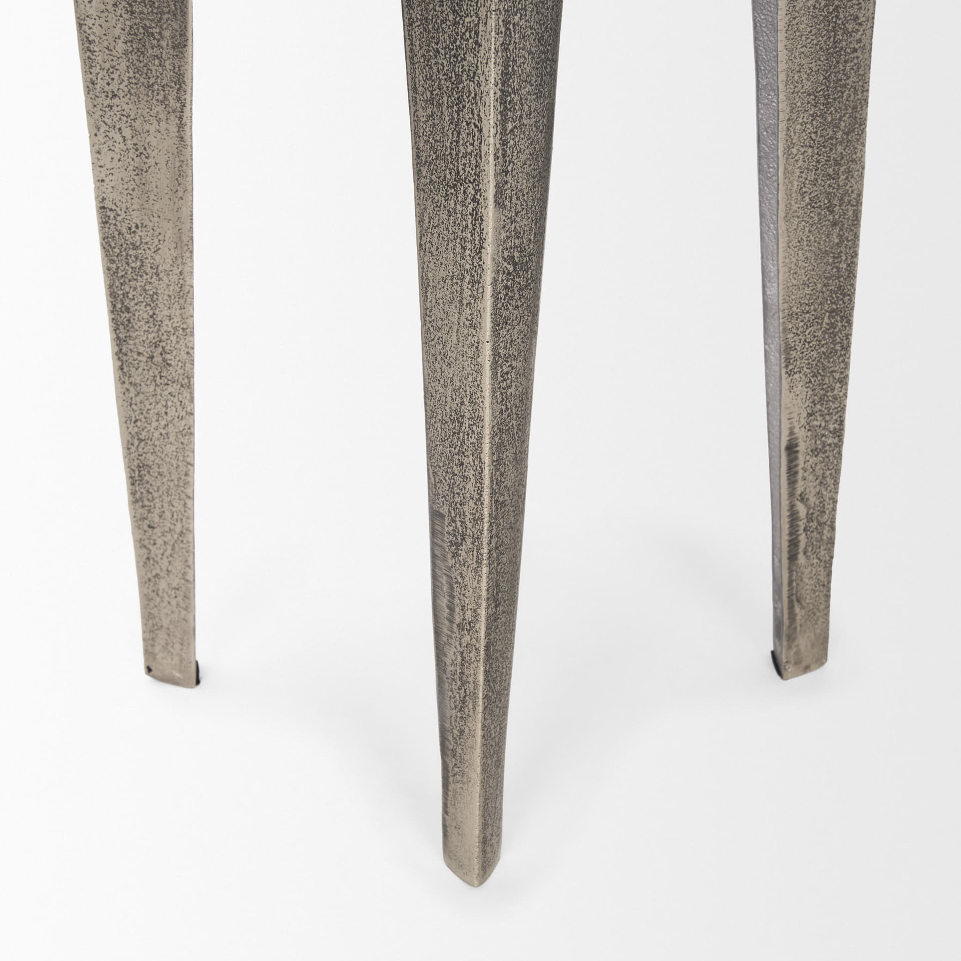 Maggie Textured Silver Nickel Cast Aluminum Metal Accent Table — product photograph