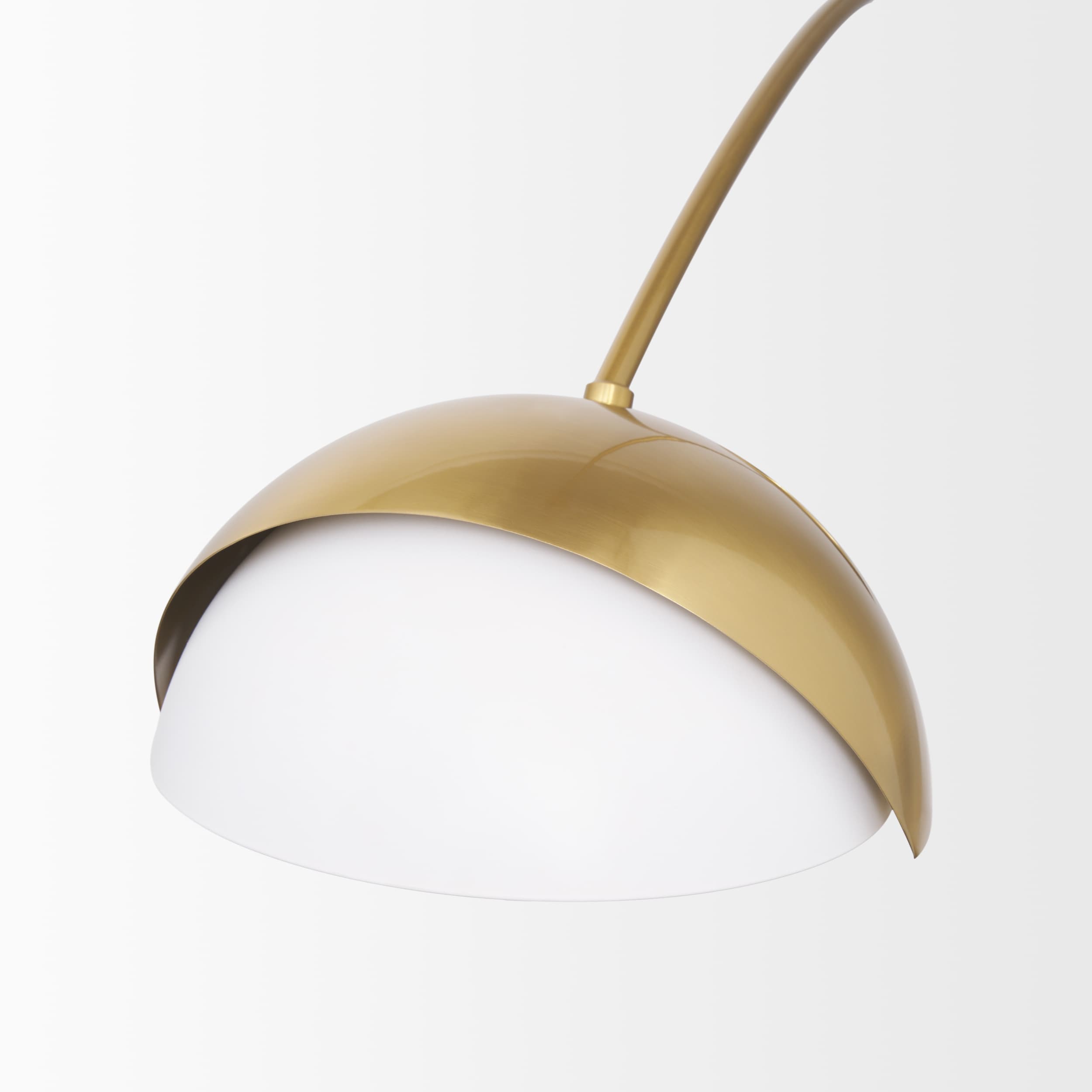 Cybill Brushed Brass w/ White Metal Shades 2-Light Chandelier — product photograph