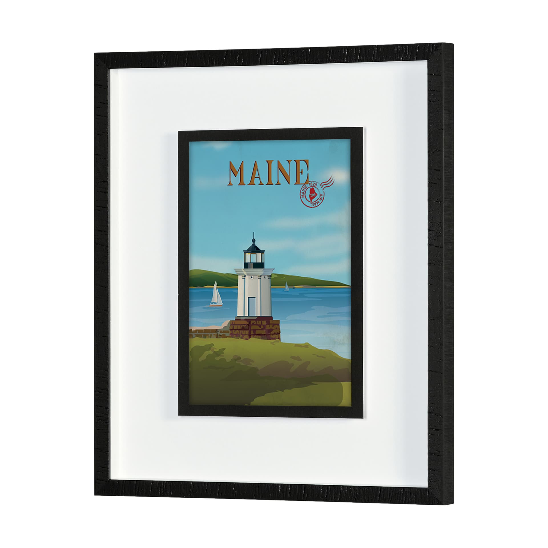 Maine GO (M) by Mercana Studio Framed Artwork Matted under Glass — product photograph