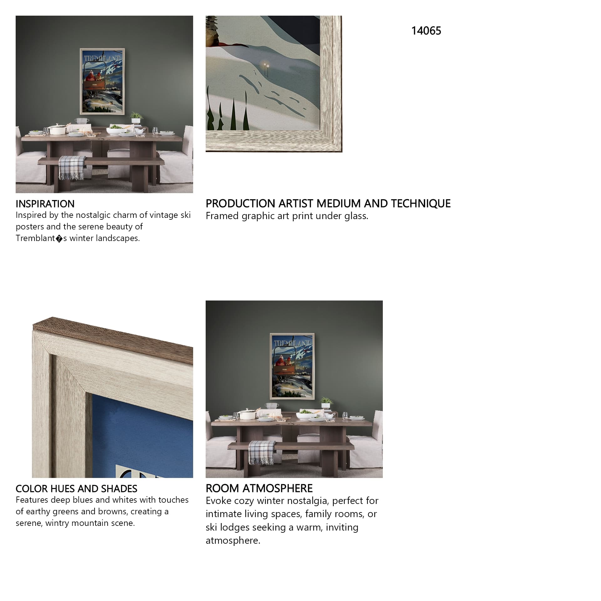 Tremblant Go Canada (XL) by Mercana Studio a Hand Embellished Decograph Framed Art Print under Glass — in a styled room
