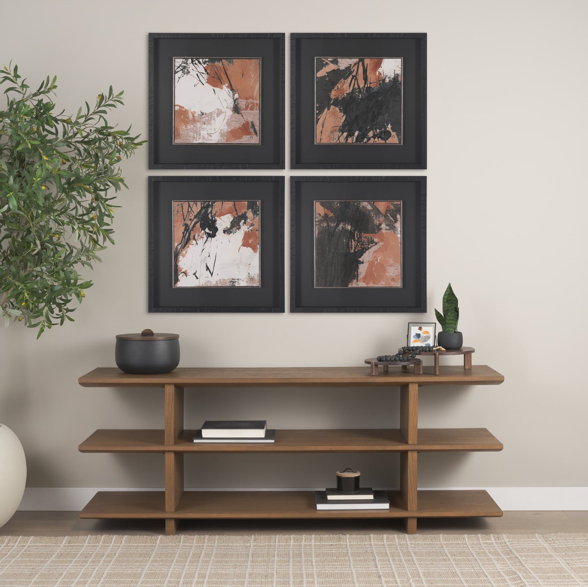 Stow Dark Brown Walnut Wood Risers (Set of 2) — product photograph