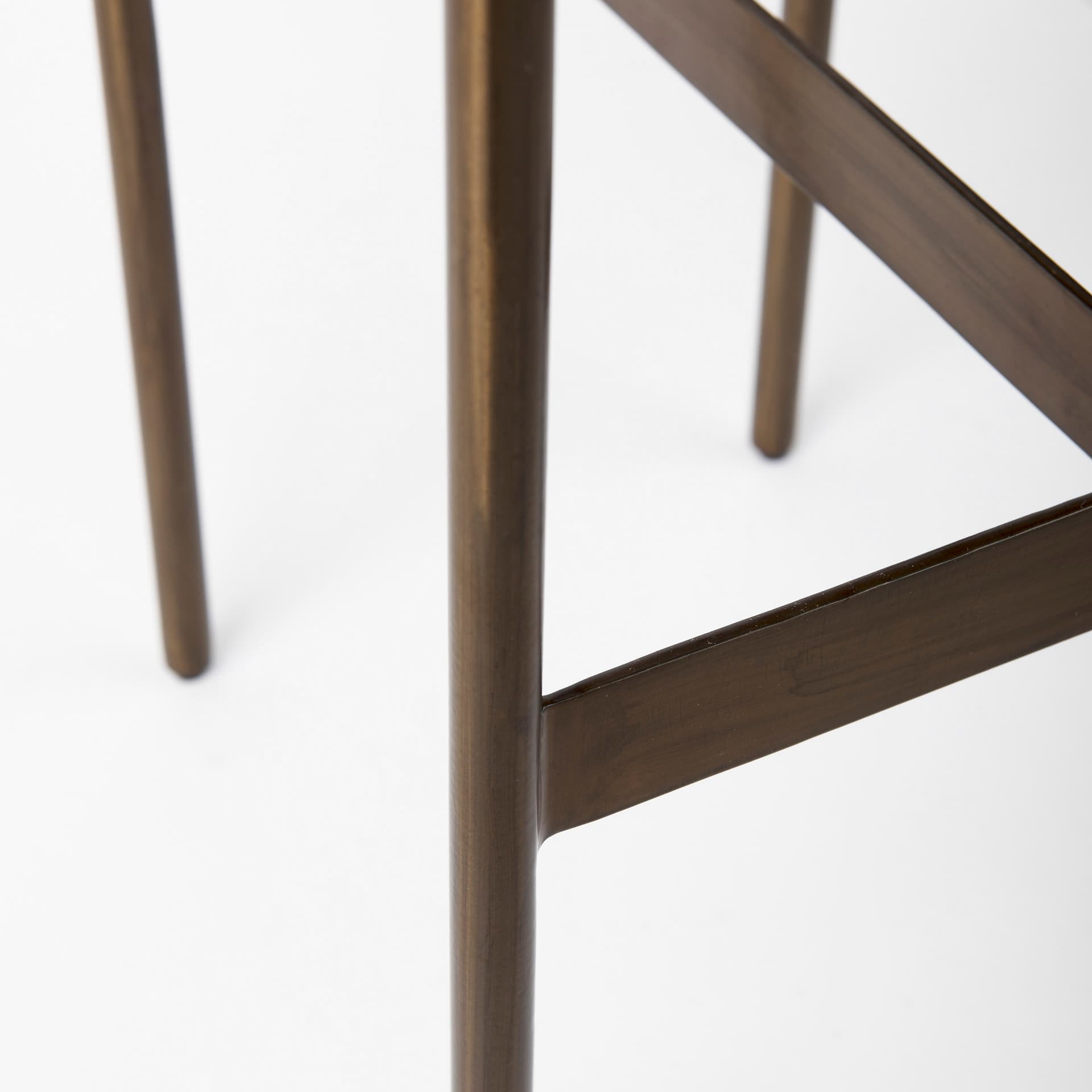Millie Backless 30in Seat Bar Stool | Gray Hair-On-Hide w/ Gold Metal — product photograph