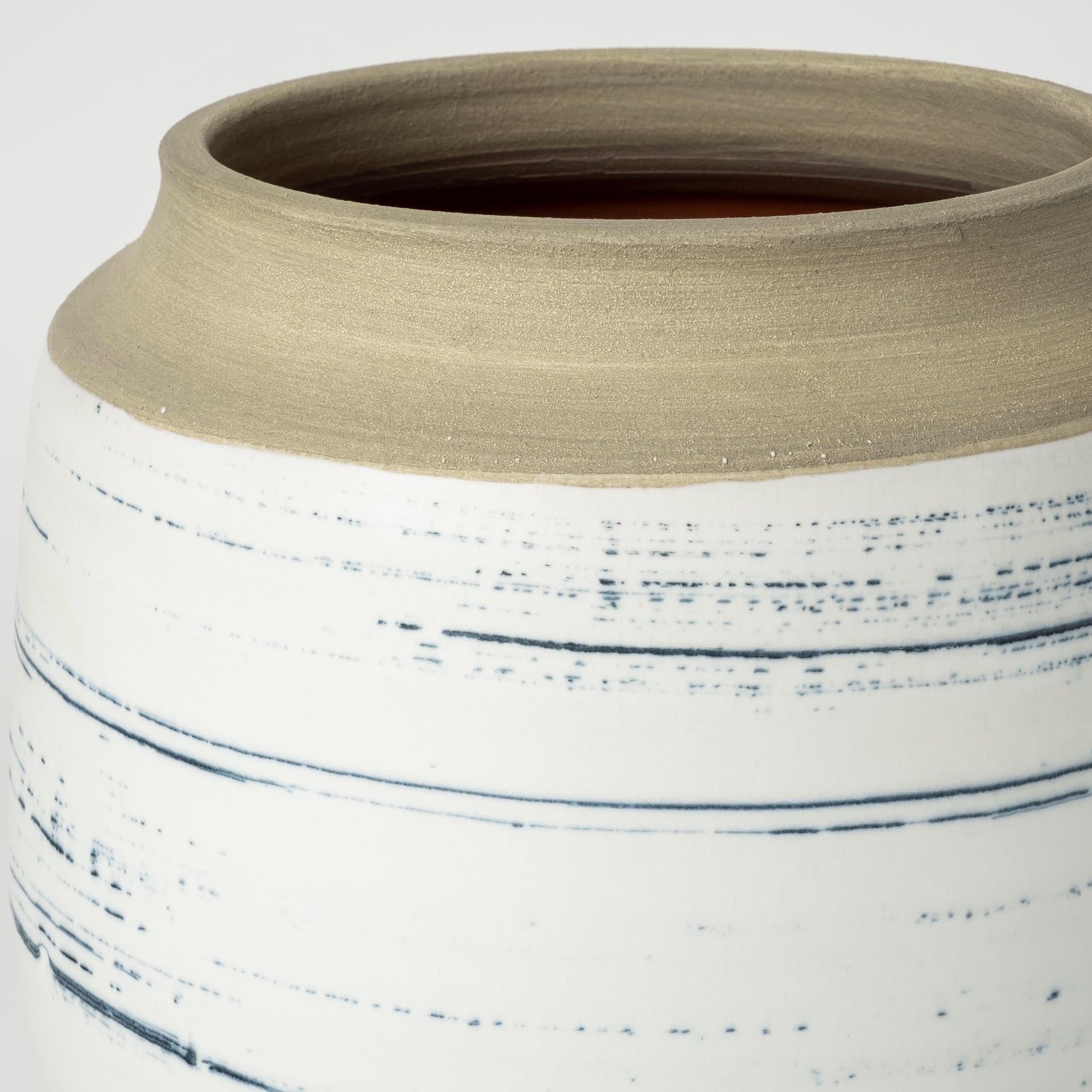 Sonnett Tall White/Blue Ceramic Vase — product photograph