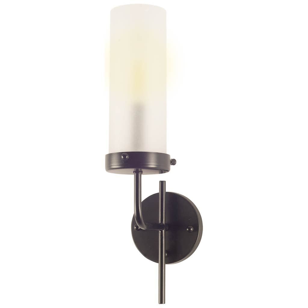 Bougeoir I I 8x20 Gray Metal Cylindrical Glass Shade Wall Sconce — product photograph