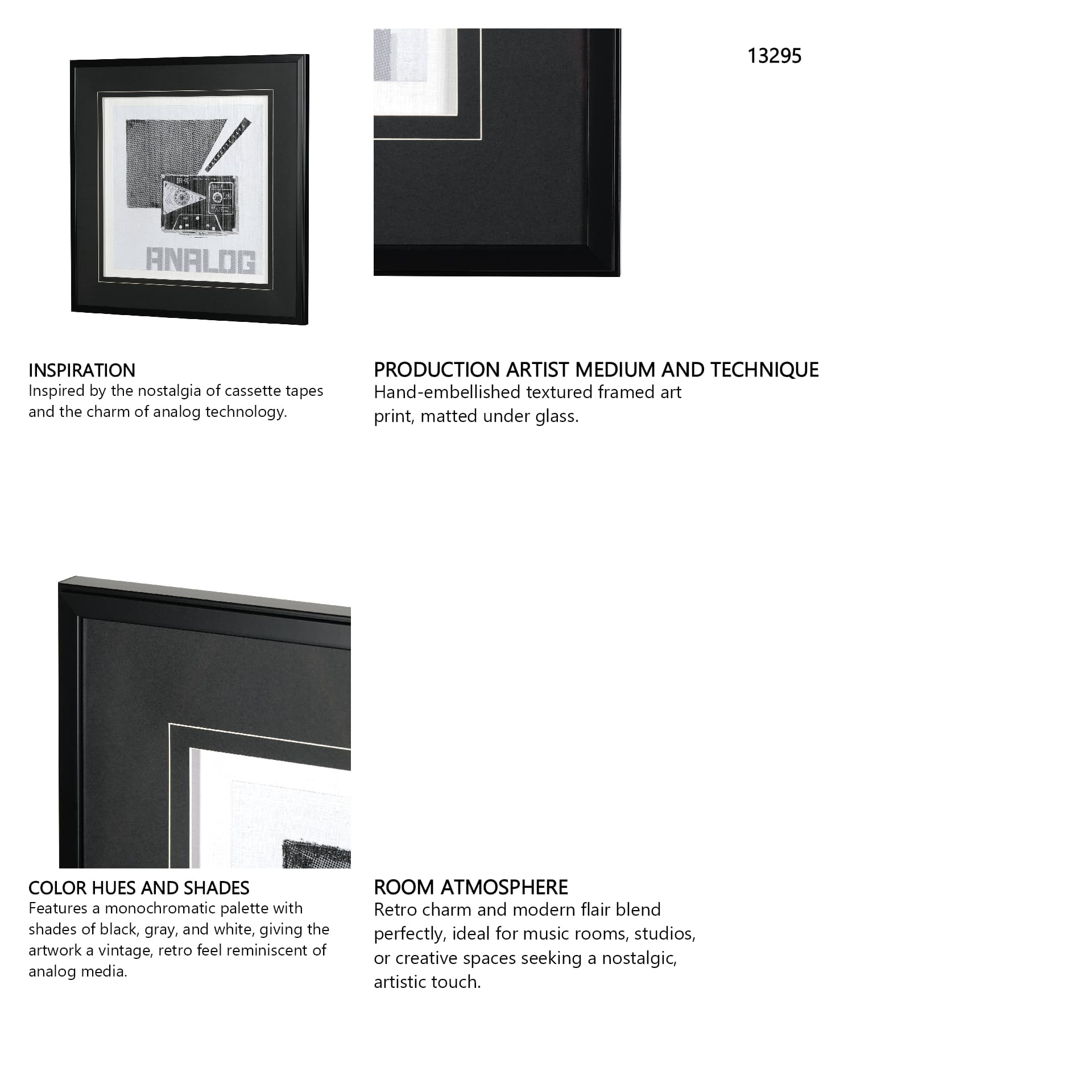 Cassette Tape I by Alarm a Hand Embellished Textured Framed Art Print Matted under Glass — in a styled room