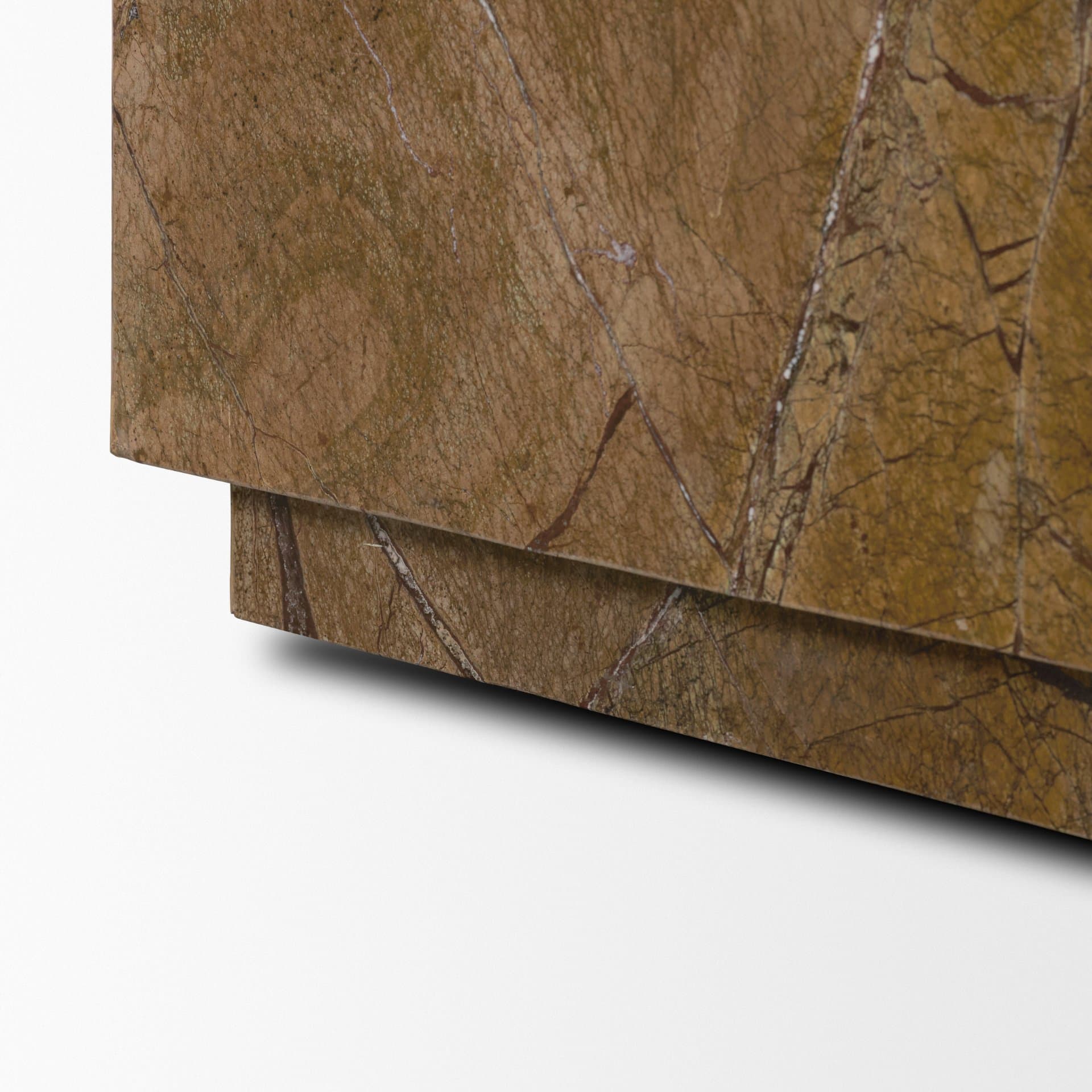 Matteo Solid Rainforest Rust Marble Square Side Table — product photograph