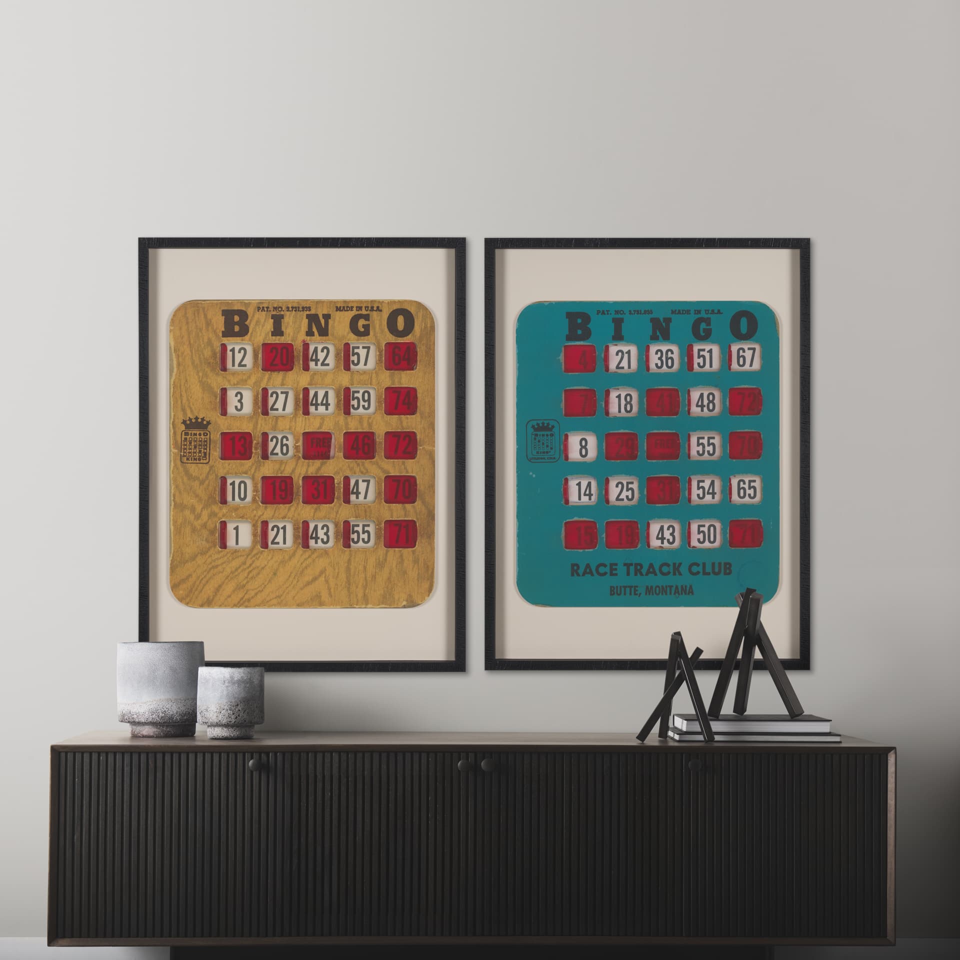 Chasing Numbers I by Zap Studio a Framed Art Print Matted under Glass — in a styled room