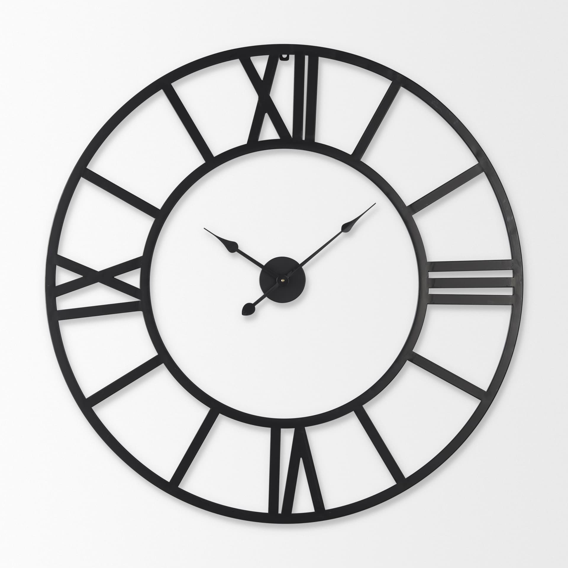 Stoke 42" Round Black Iron Wall Clock — product photograph