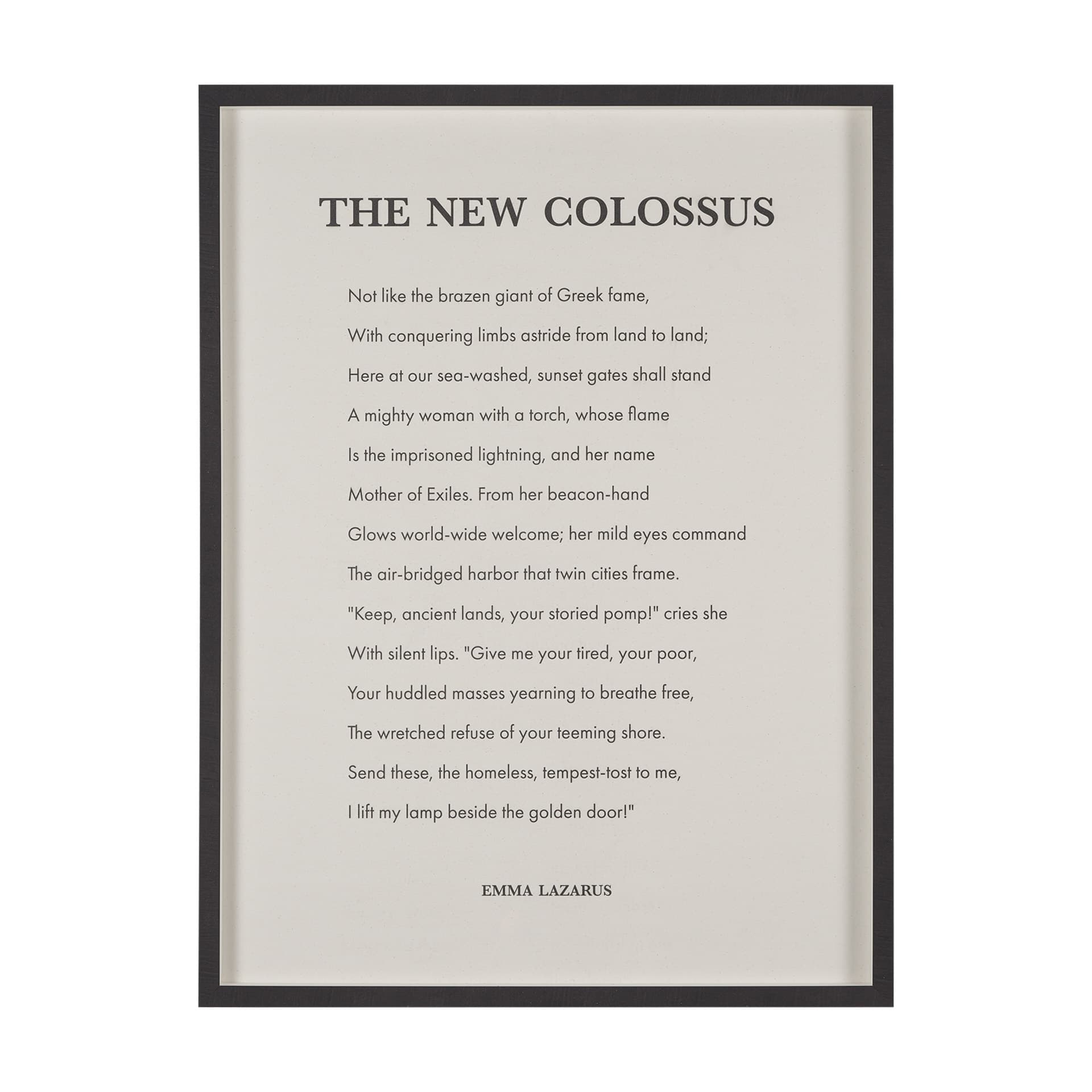 The New Colossus by Mercana Studio a Hand Embellished Framed Art Print Matted under Glass — product photograph