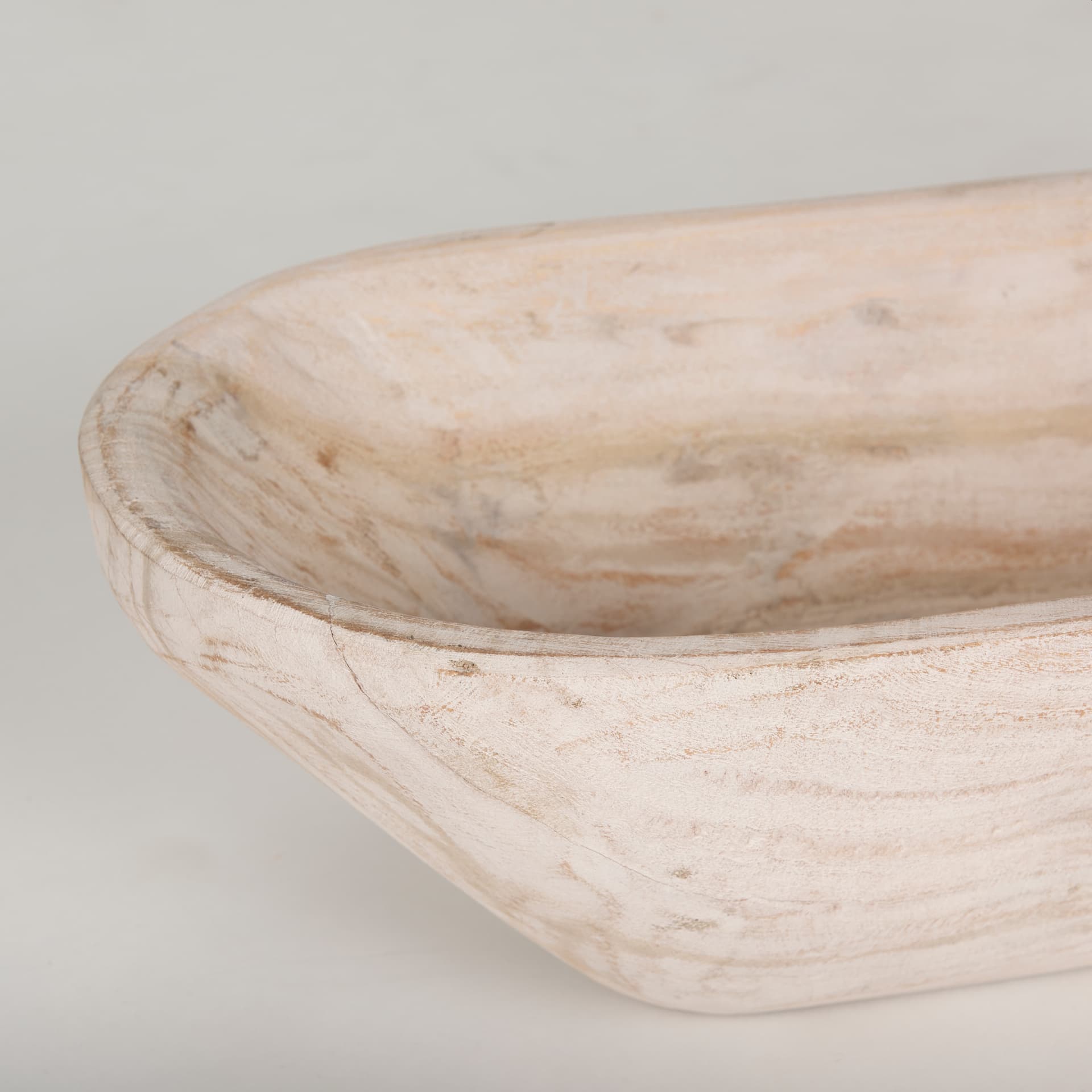 Athena Extra Large Oblong Light-Wash Reclaimed Wood Bowl — product photograph