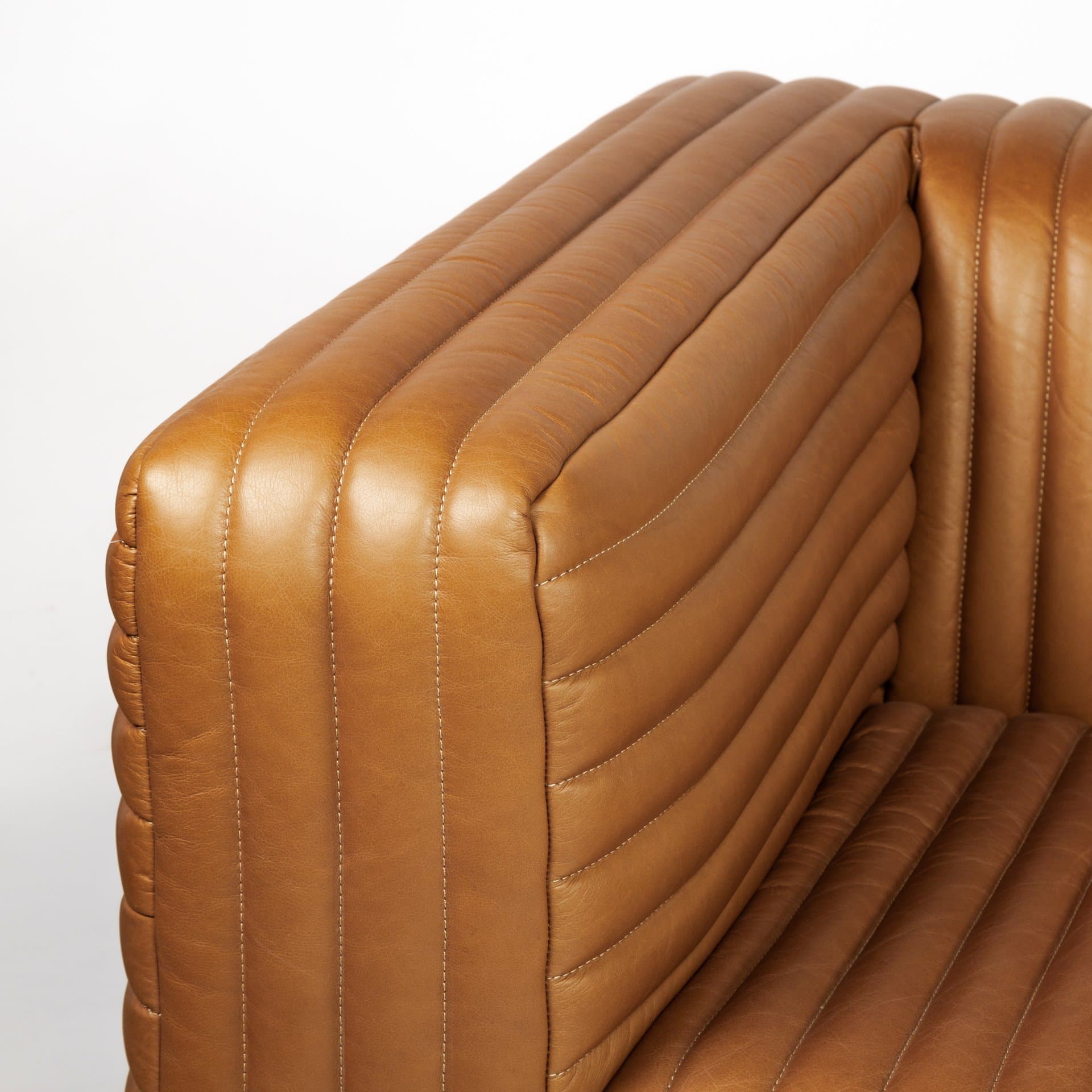Ricciardo 82.5W Cognac Leather Three Seater Sofa — product photograph