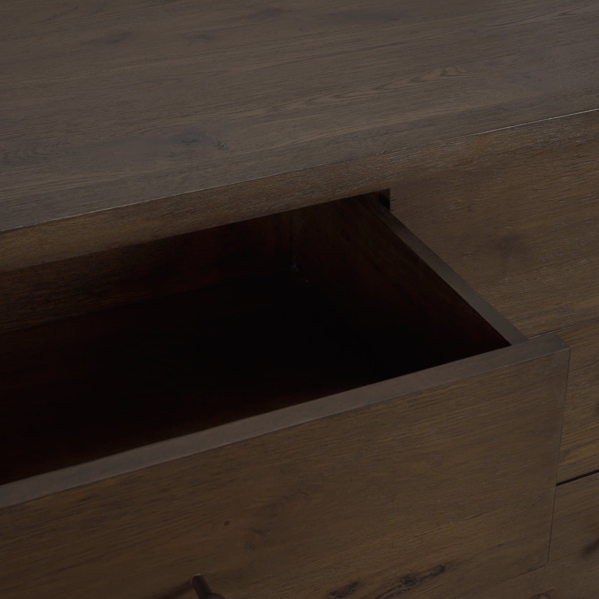 Belford 6-Drawer Dark Brown Oak Wood Dresser — product photograph
