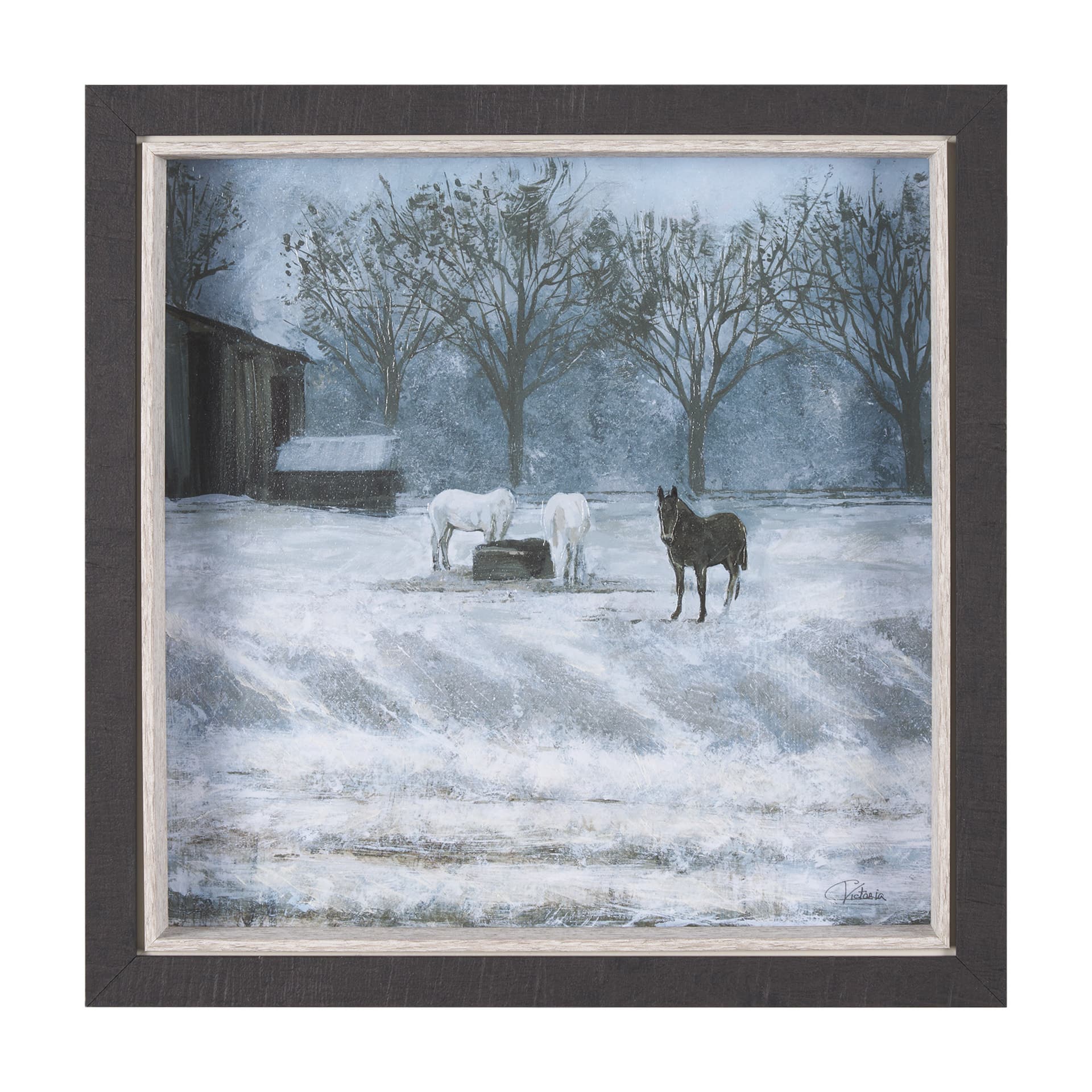 Winter On The Farm I by Mercana Studio a Hand Embellished Framed Art Print — product photograph