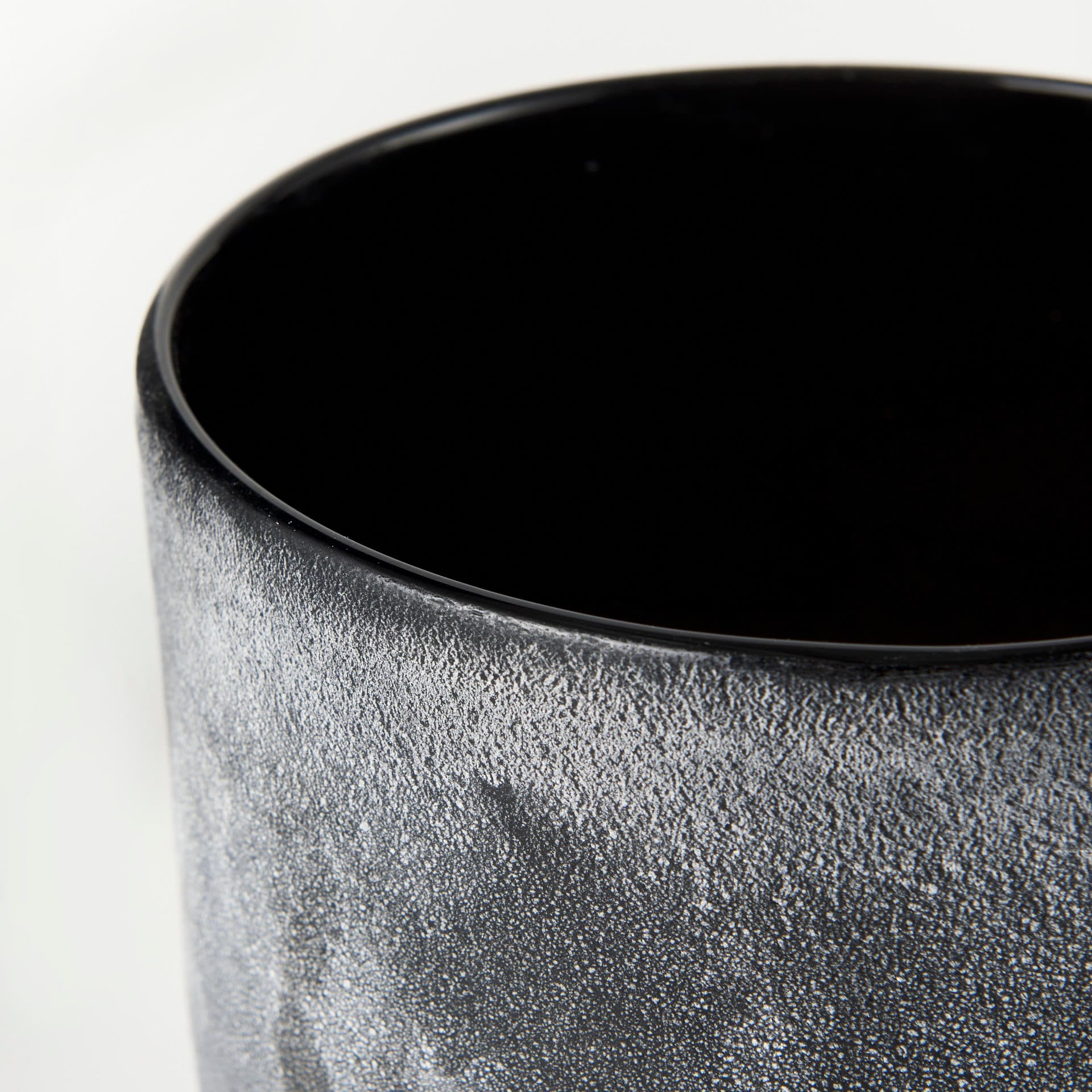 Squally 8.0L x 8.0W x 8.6H Black/Brown Glass Ombre Textured Vase — product photograph