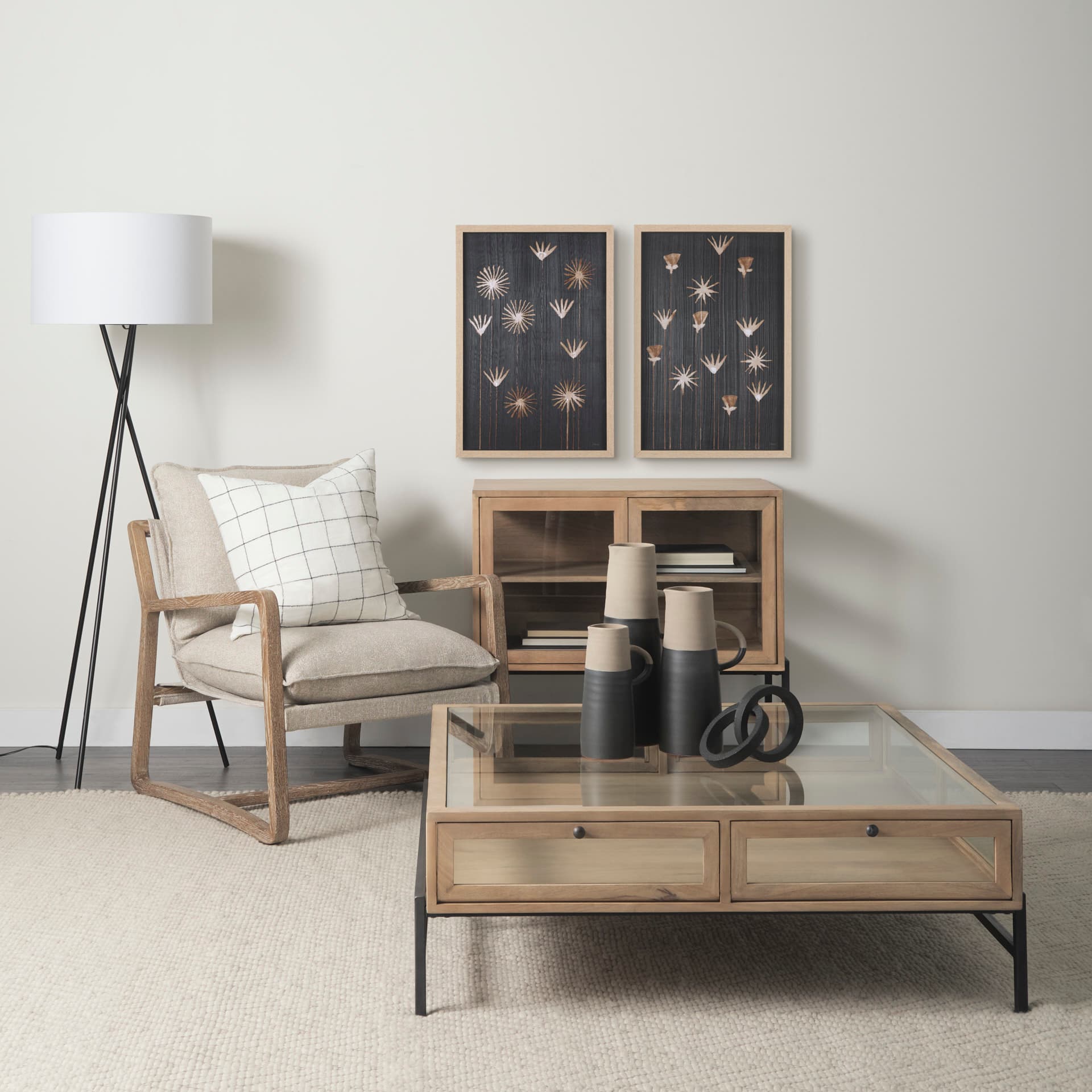 Spark I by Mercana Studio a Hand Embellished Textured Framed Art Print Matted under Glass — in a styled room