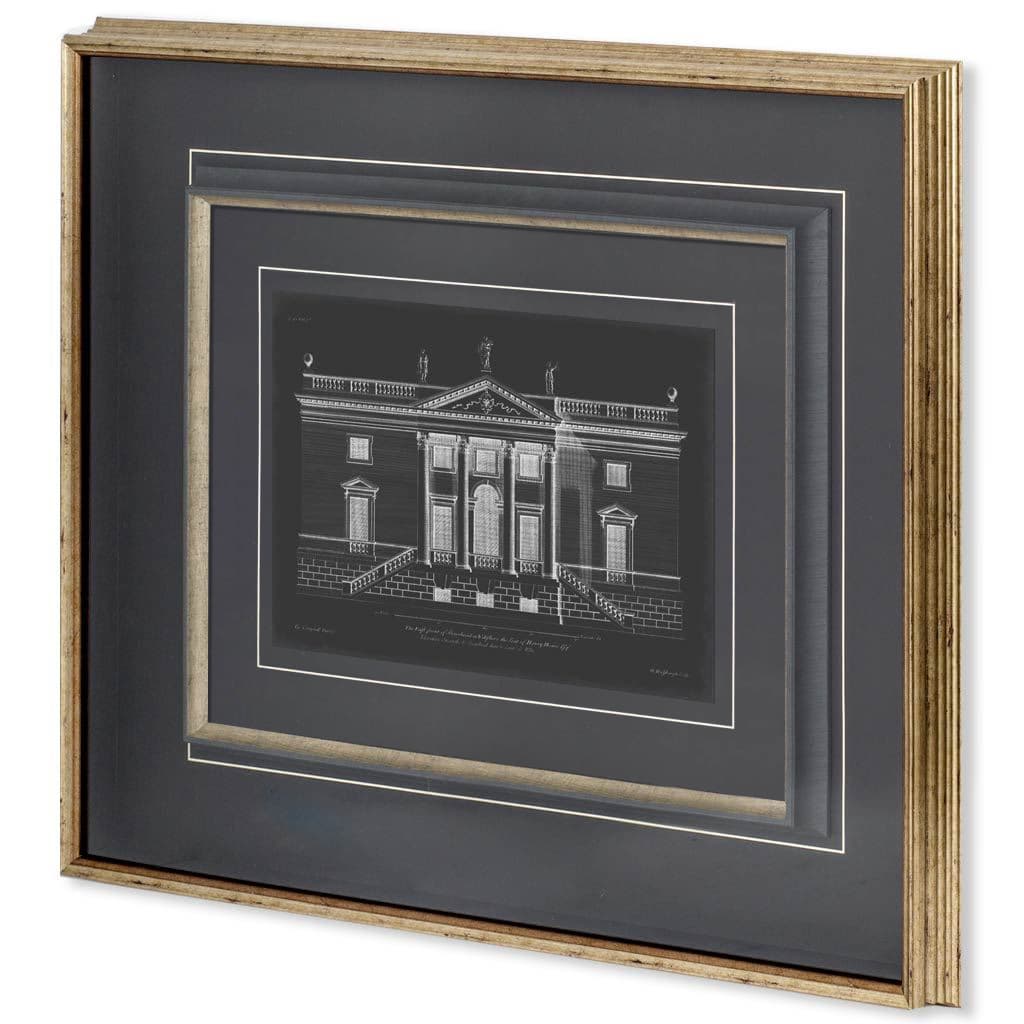 Vintage Facade Blueprint V by H. Hulsburgh a Framed Art Print Matted under Glass — product photograph