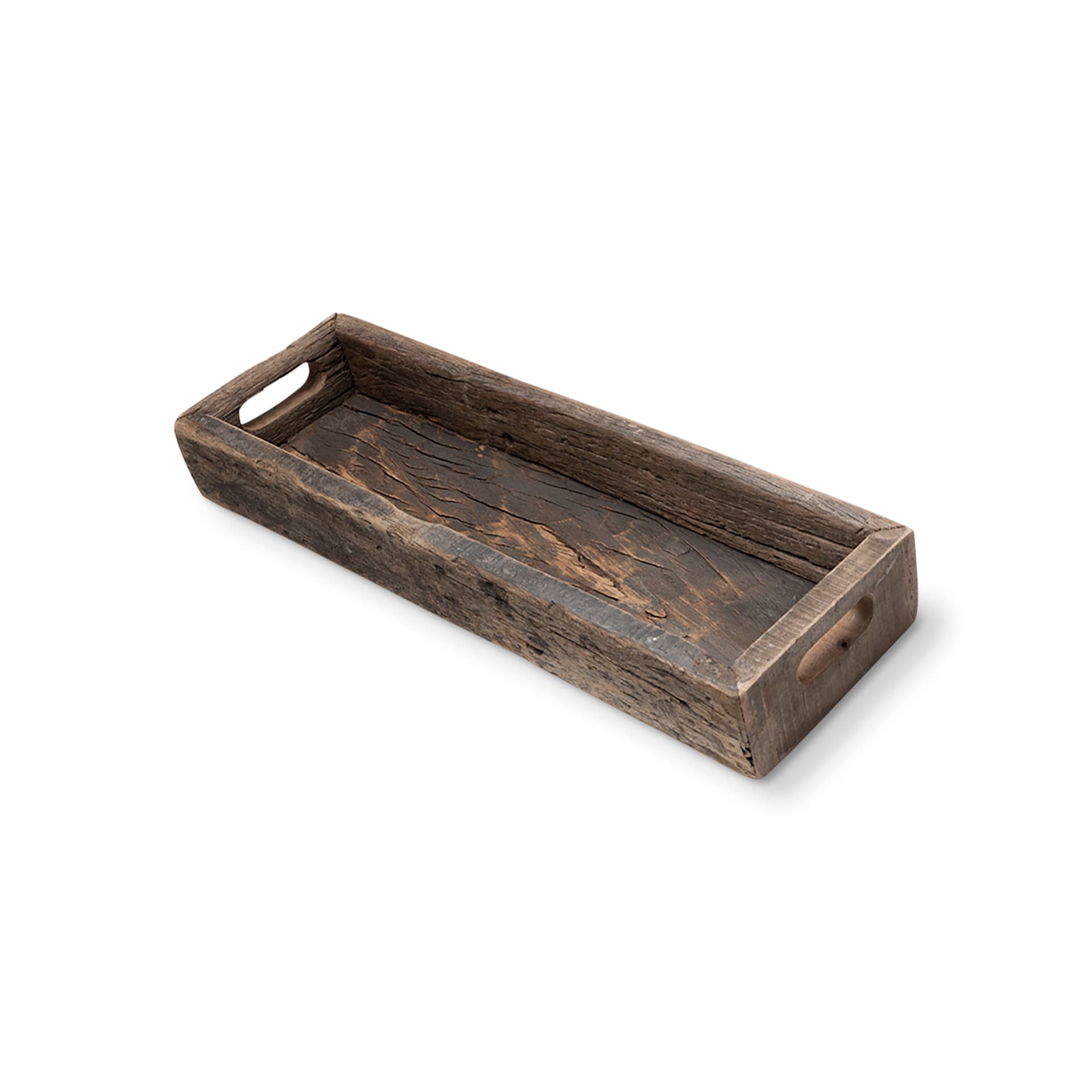 Vernon (Small) 24L x 7W Brown Reclaimed Wood Tray — product photograph