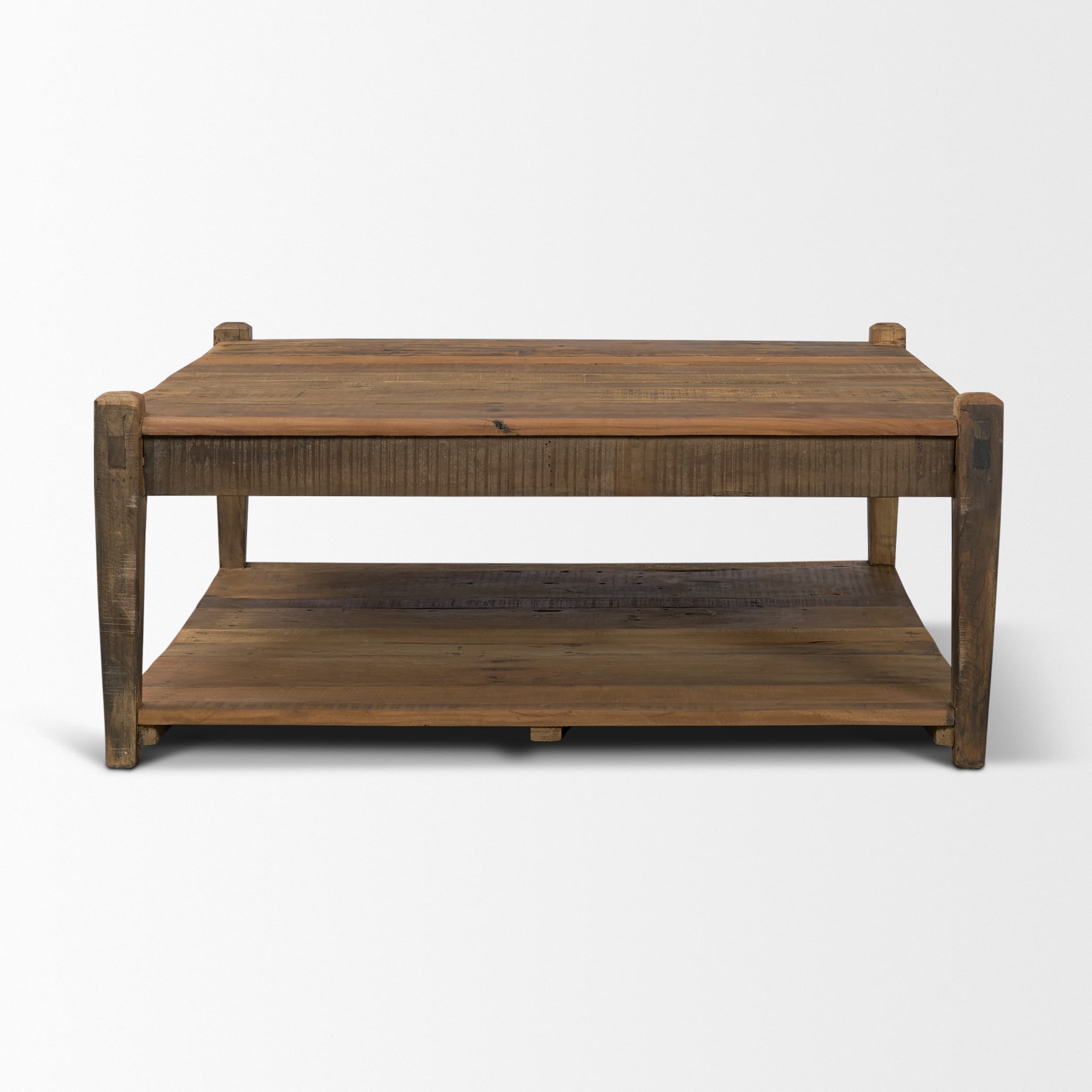 Ashwick Dark Brown Reclaimed Wood Square Coffee Table — product photograph