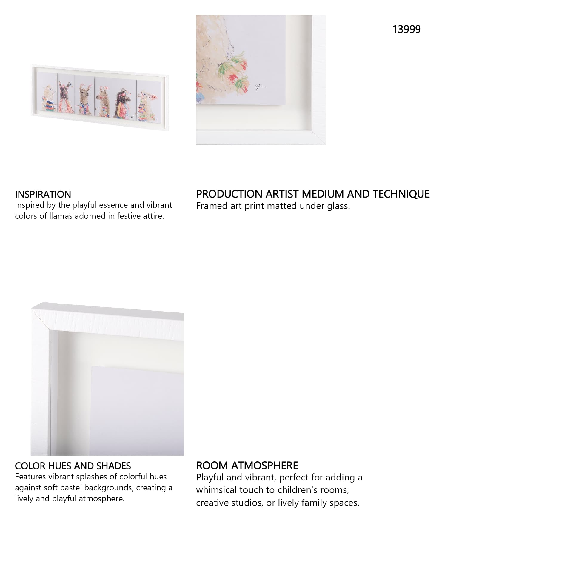Lama Party IV by Panpan a Framed Art Print Matted under Glass — in a styled room