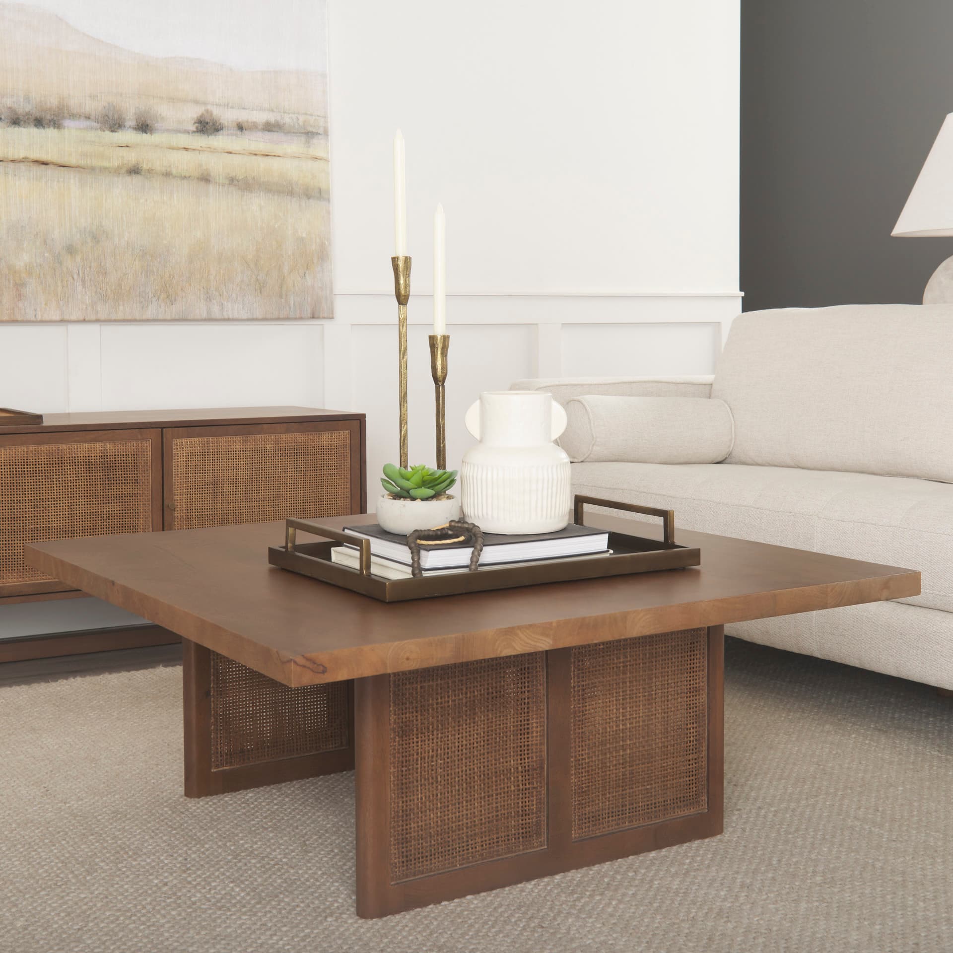 Shay Aluminium Tray - Large — in a styled room