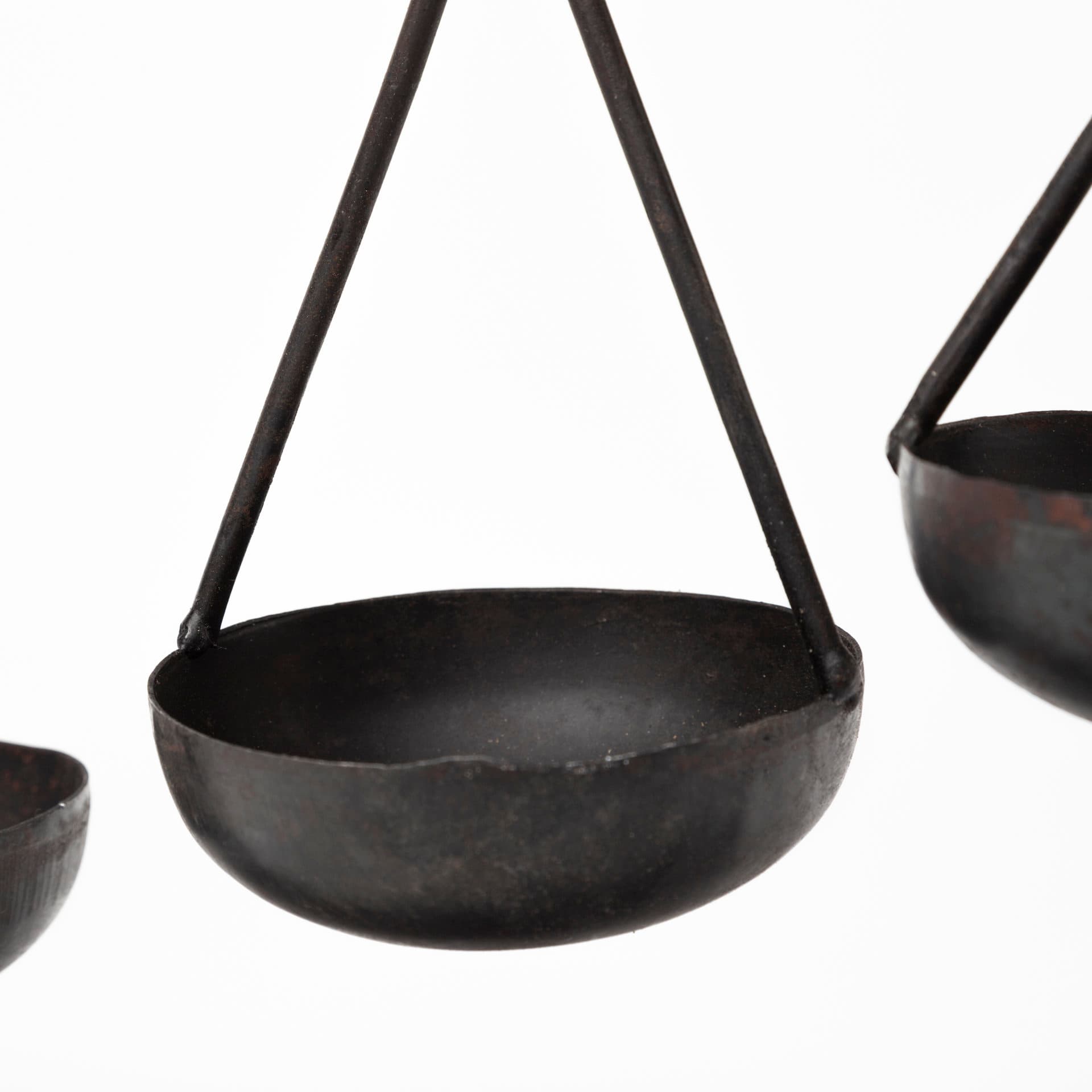 Enos 19L x 3W Black Metal 4 Bowl Ancient Spice Market Decorative Display — product photograph