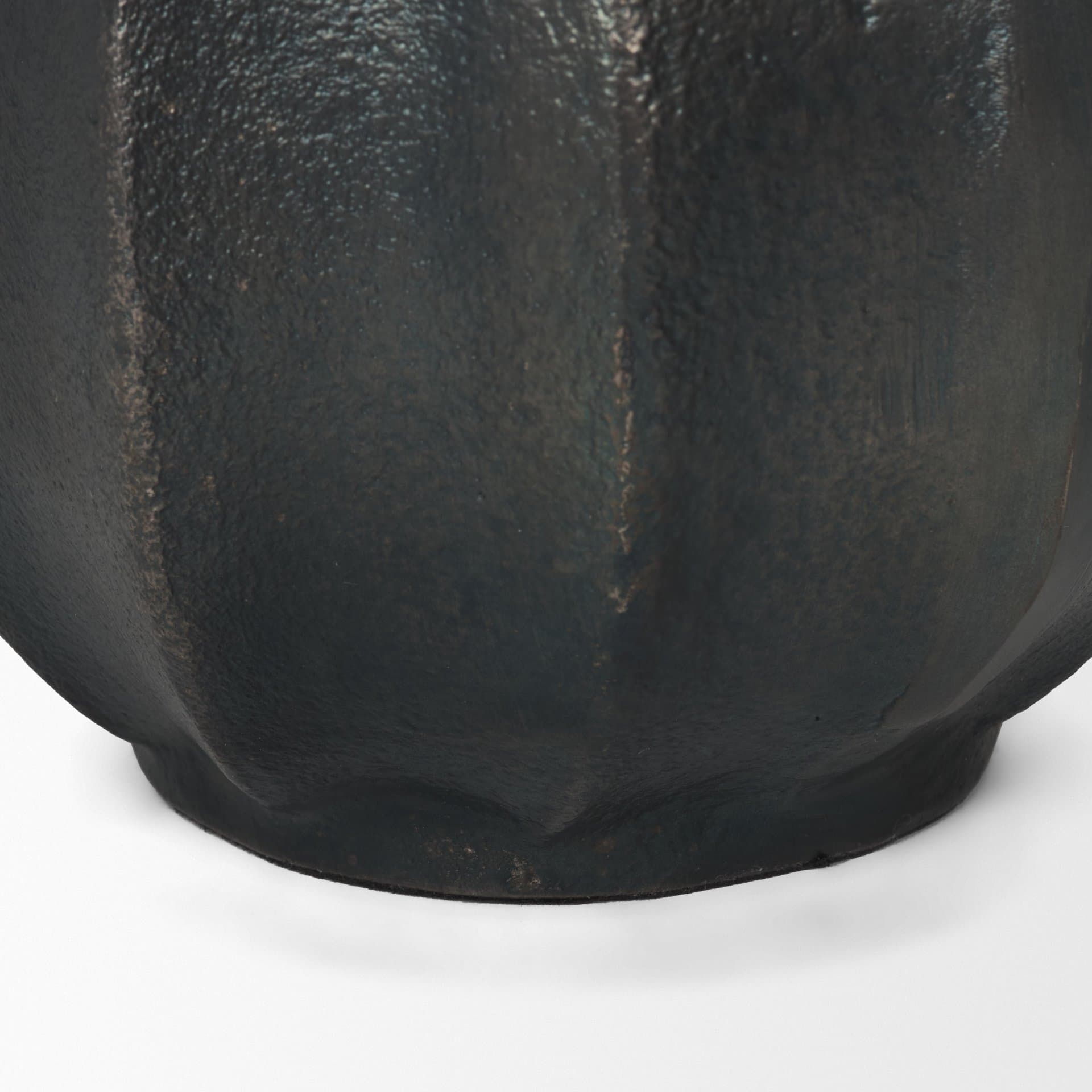 Anya Matte Black Scalloped Petal Cast Metal Jug — product photograph