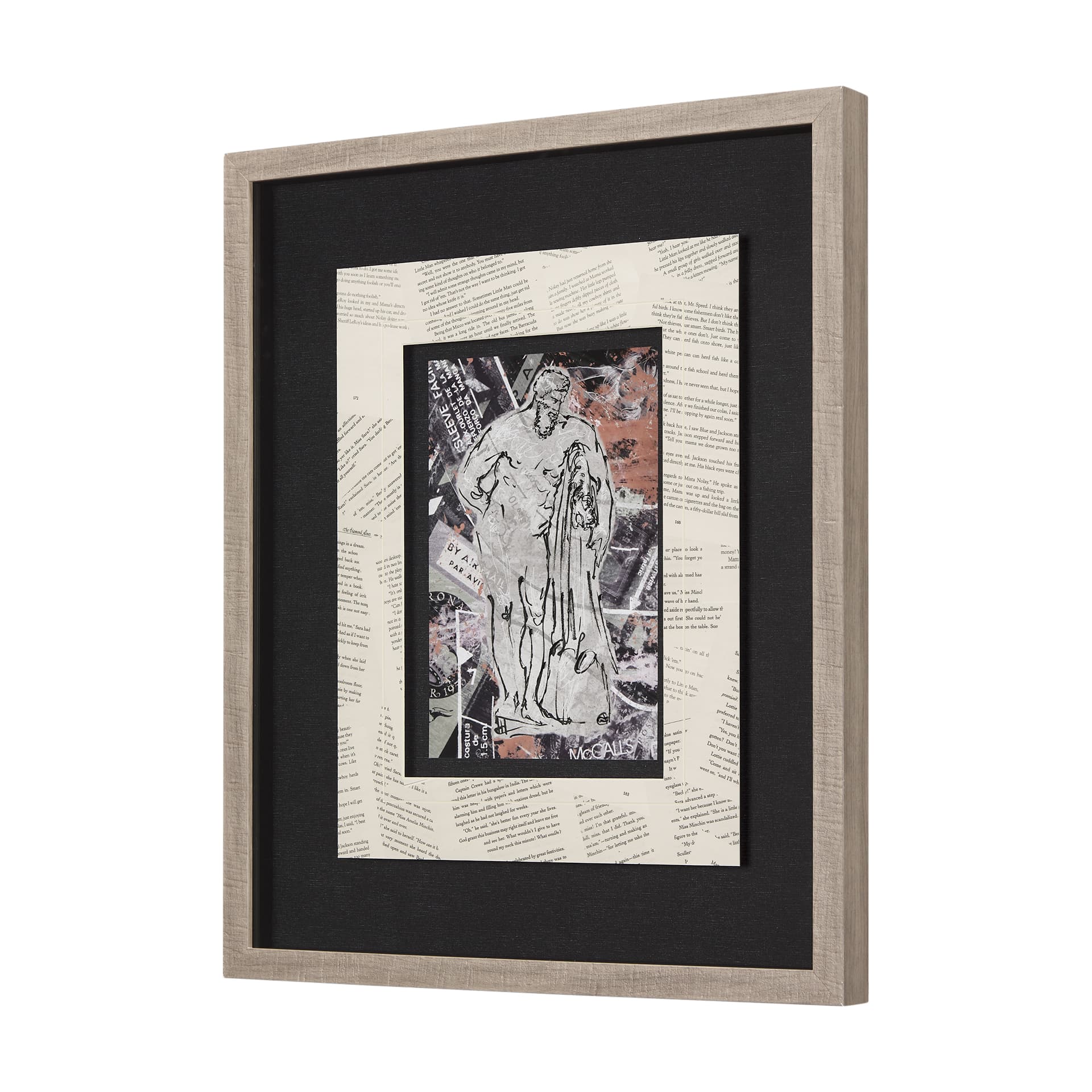 Graffiti sculpture VI by Mercana Studio Hand Embellished Textured Framed Art Print Matted under Glas — product photograph