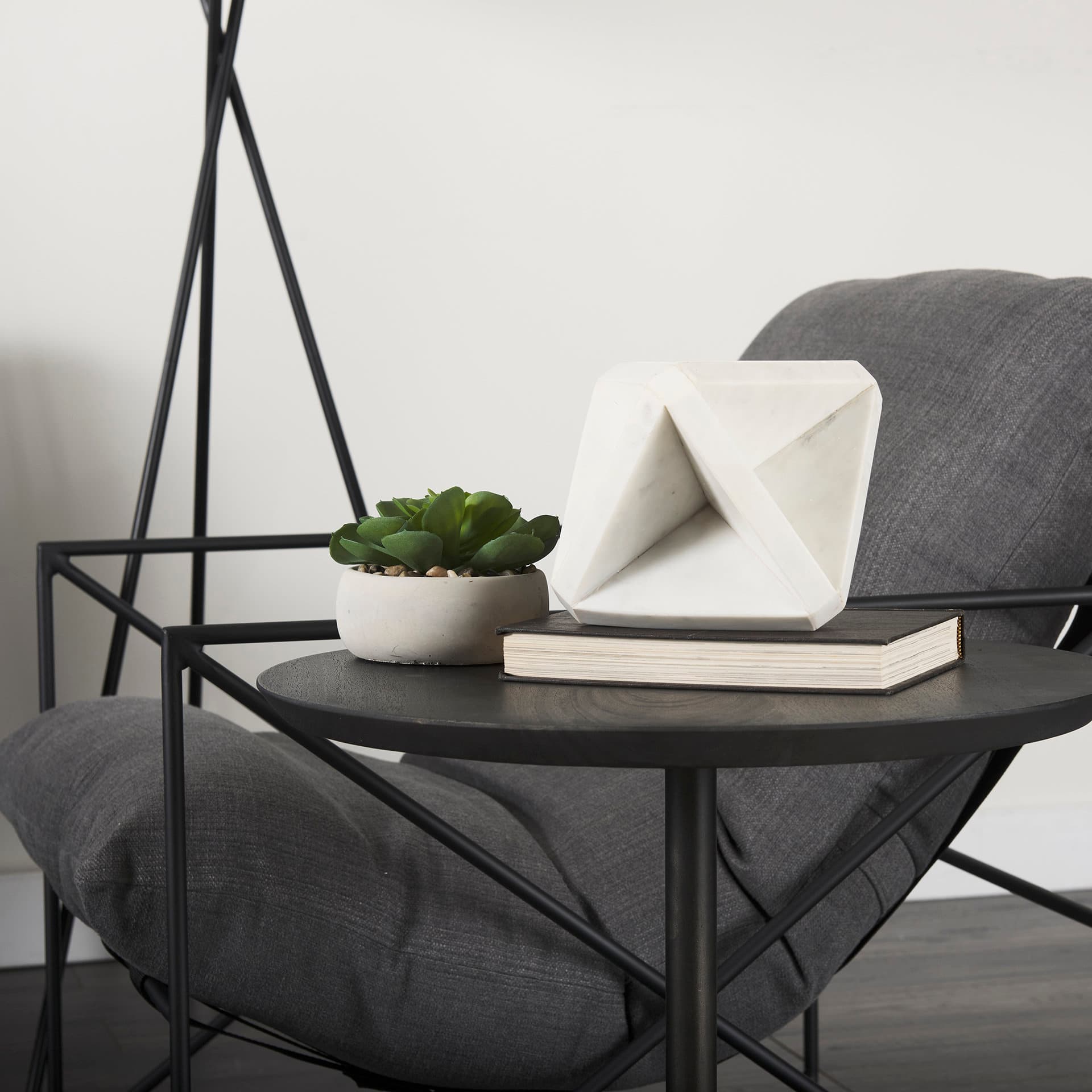 Sophia 5.5 L x 5.5 W x 8.5 H White Marble Decor Stand — product photograph