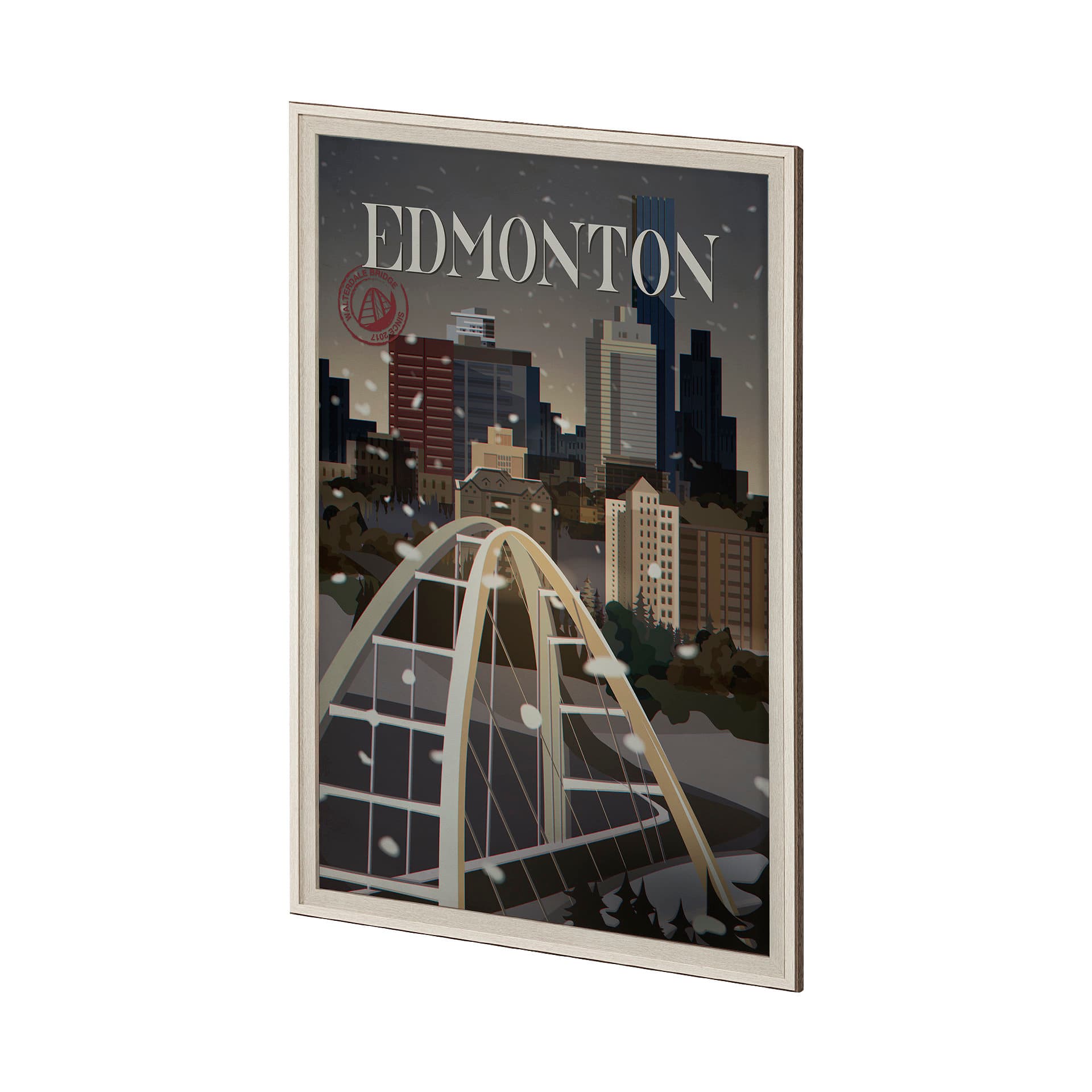 Edmonton Go Canada (XL) by Mercana Studio a Hand Embellished Decograph Framed Art Print under Glass — product photograph