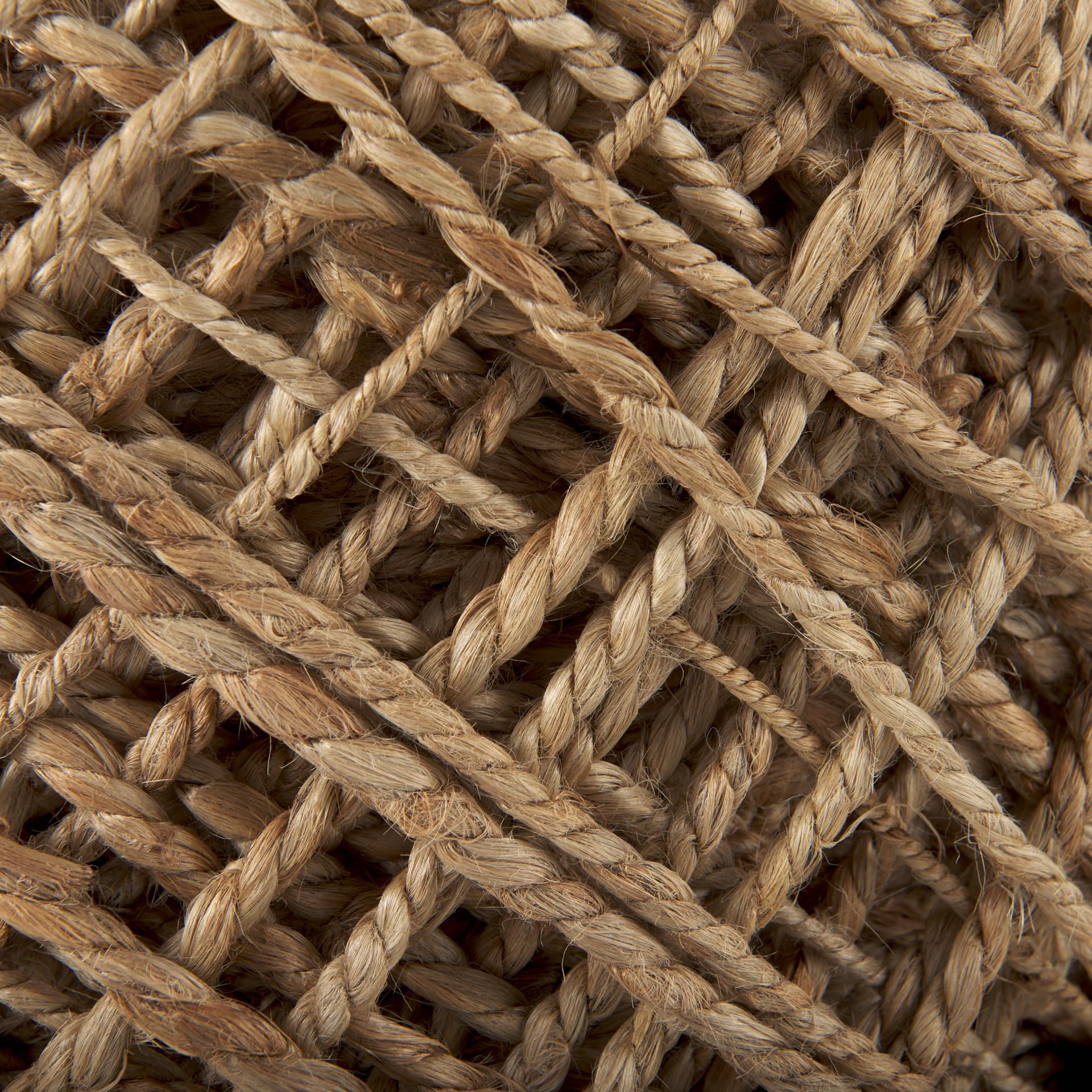 Allium Brown Handwoven Wool Cylindrical Pouf — product photograph