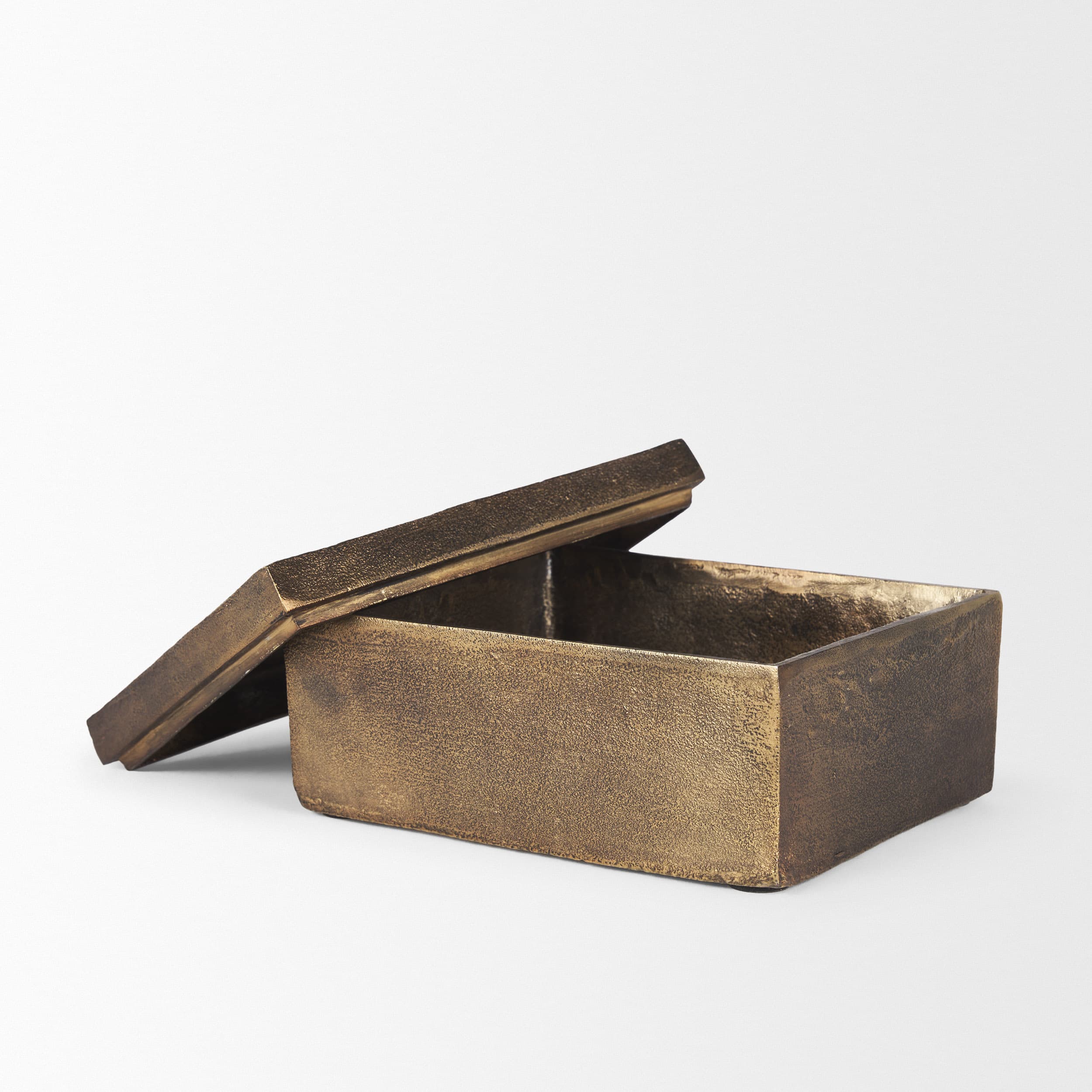 Porschia Large Antiqued Gold Metal Decorative Box — product photograph