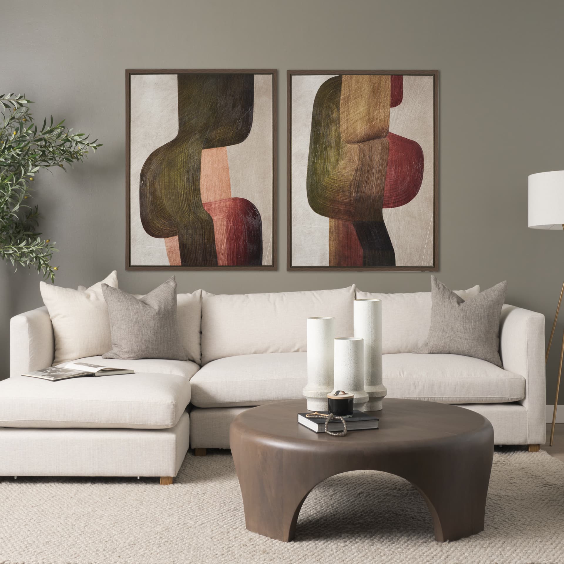 Alma - Metal Brushes II by Mercana Studio a Hand Embellished Textured Framed Canvas — in a styled room