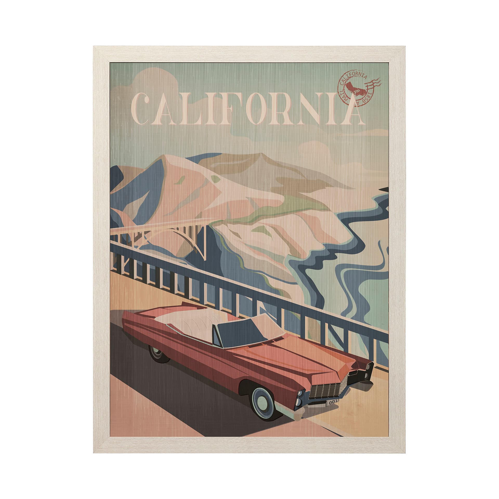 California Go USA (L) by Mercana Studio a Hand Embellished Decograph Framed Art Print — product photograph