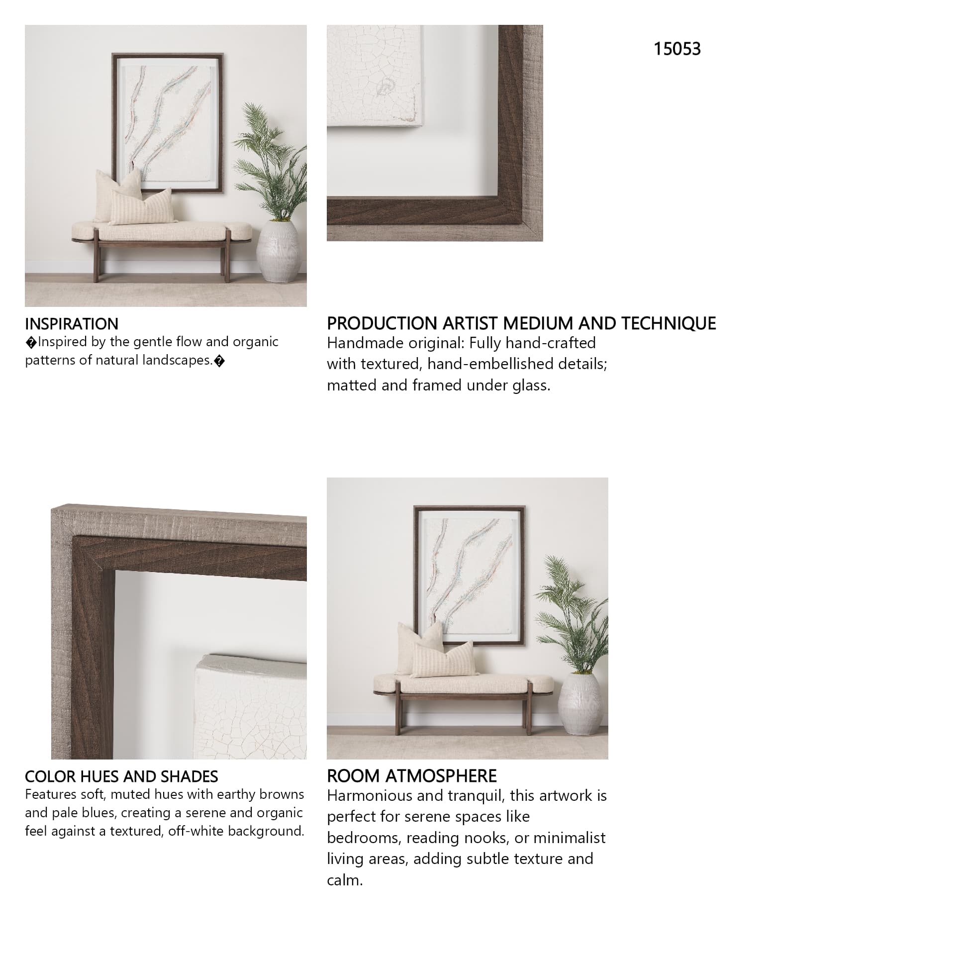Blue Willow I by Studio M a Framed handmade Original Artwork — in a styled room