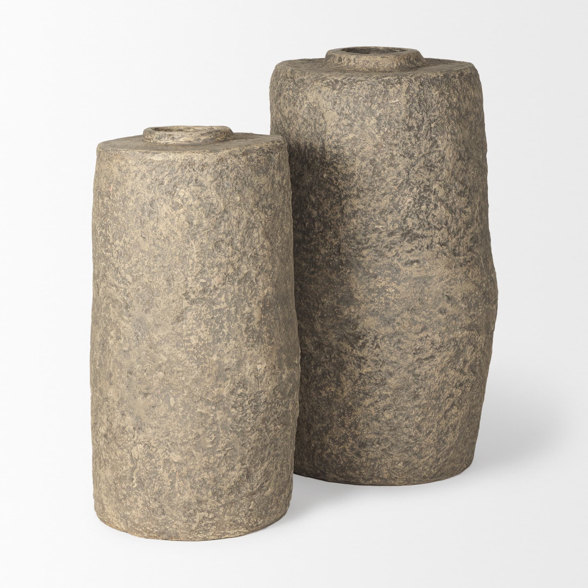 Rama Large Gray Paper Mache Floor Vase — product photograph