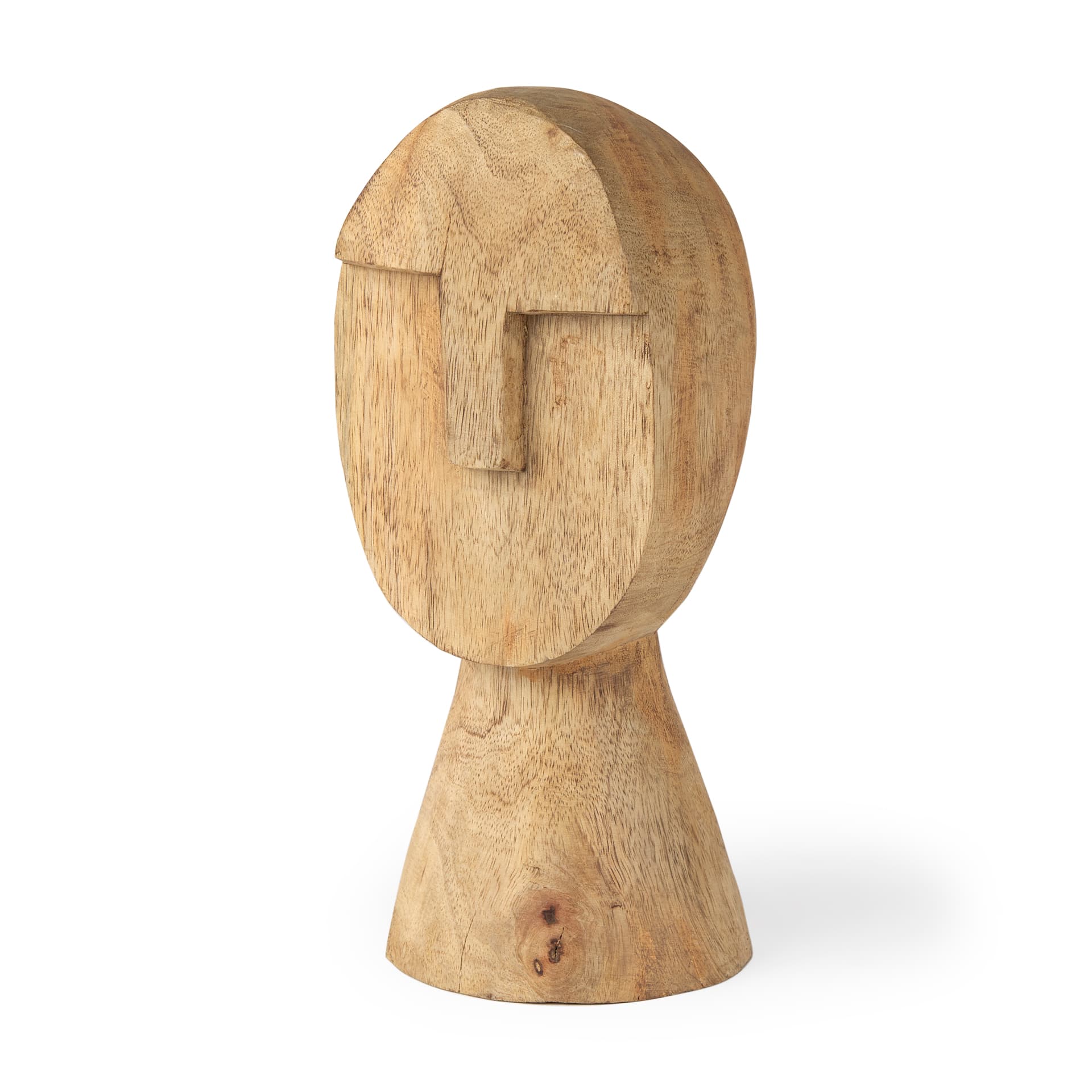 Ivan Medium Wooden Head Sculpture — product photograph