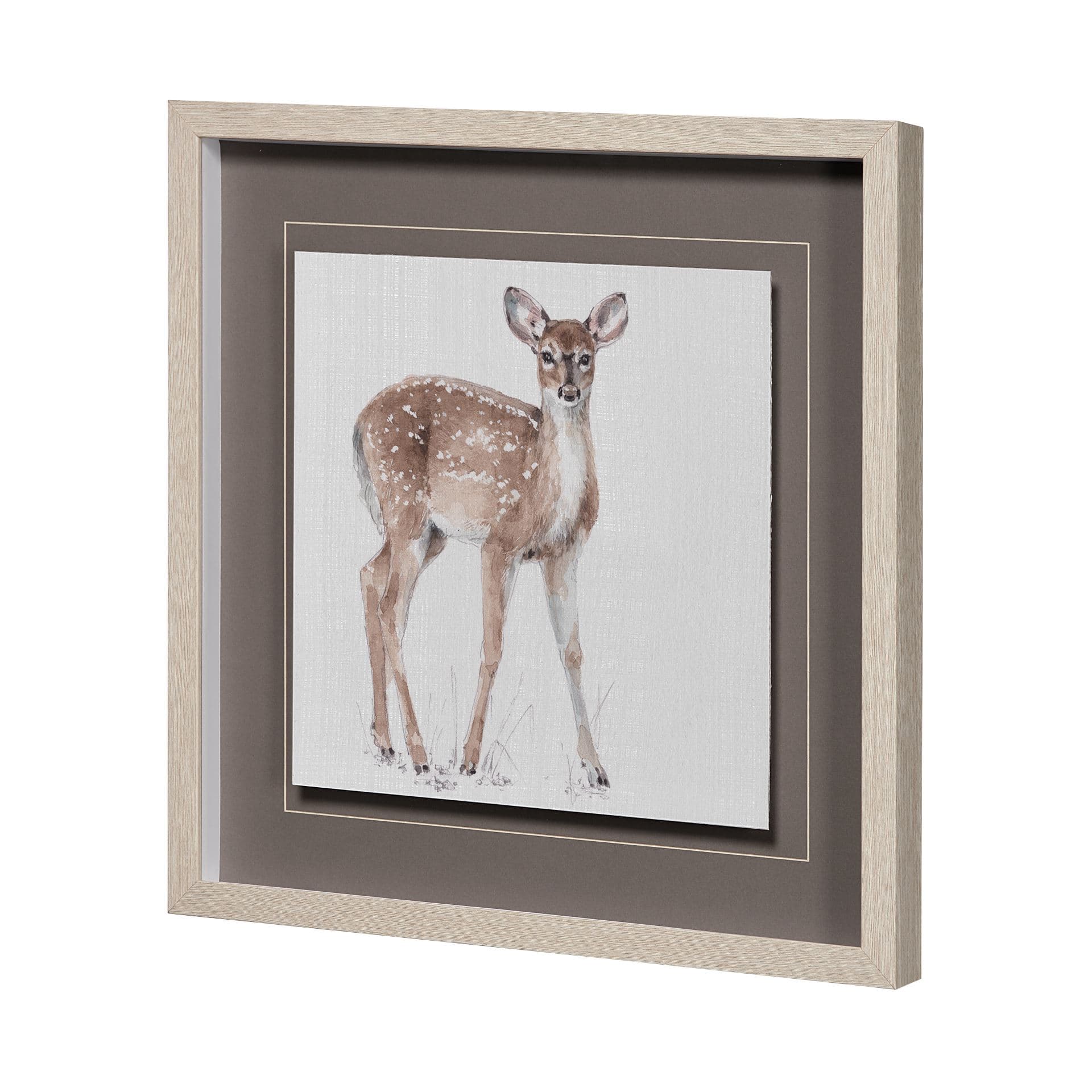 Forest Friends XII (Deer) by Lisa Audit Hand Embellished Textured Framed Art Print Matted under Glas — product photograph