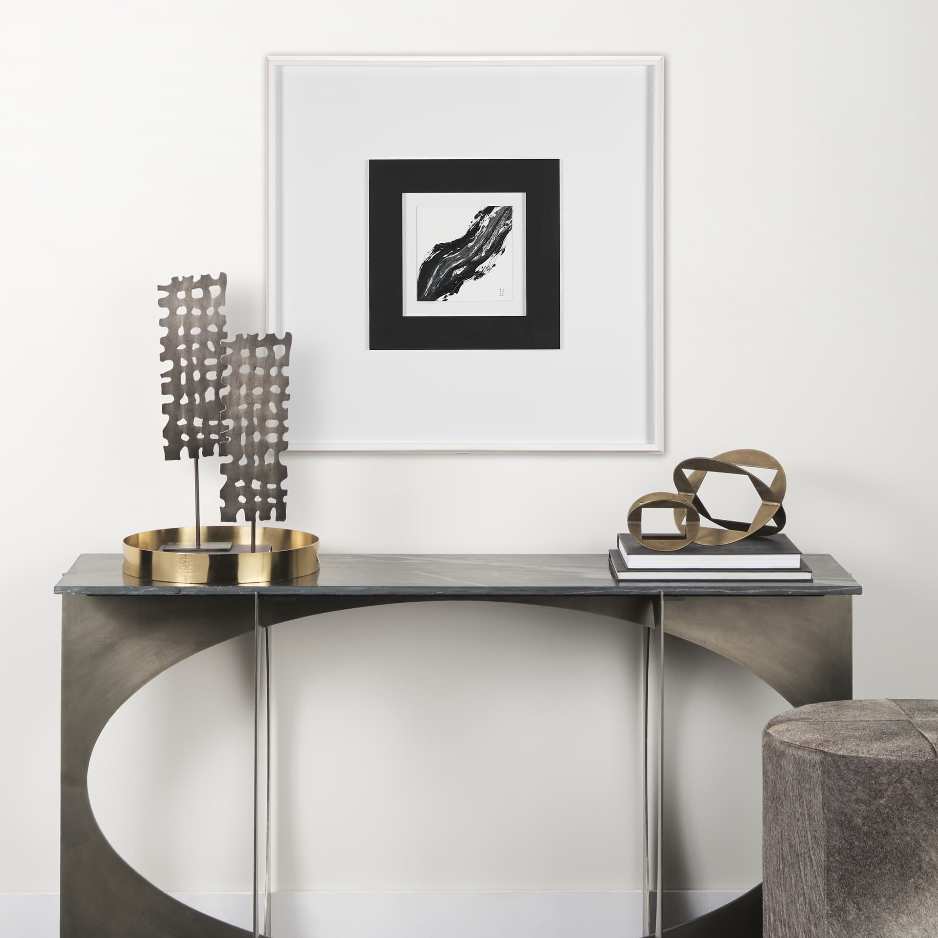 Lava Flow II by Studio M a handmade Original Framed Artwork under Glass — in a styled room