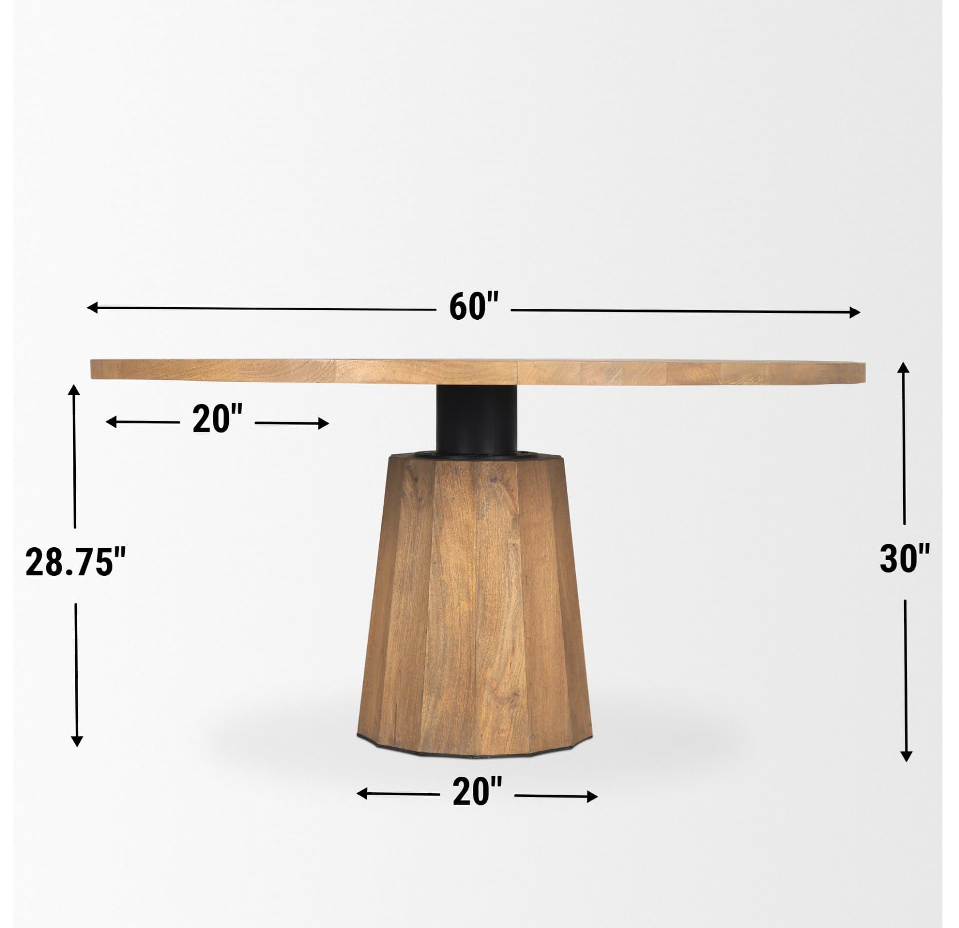 Swanson 60" Round Pedestal Dining Table | Modern | Light Brown Wood | Seats 6 — product photograph