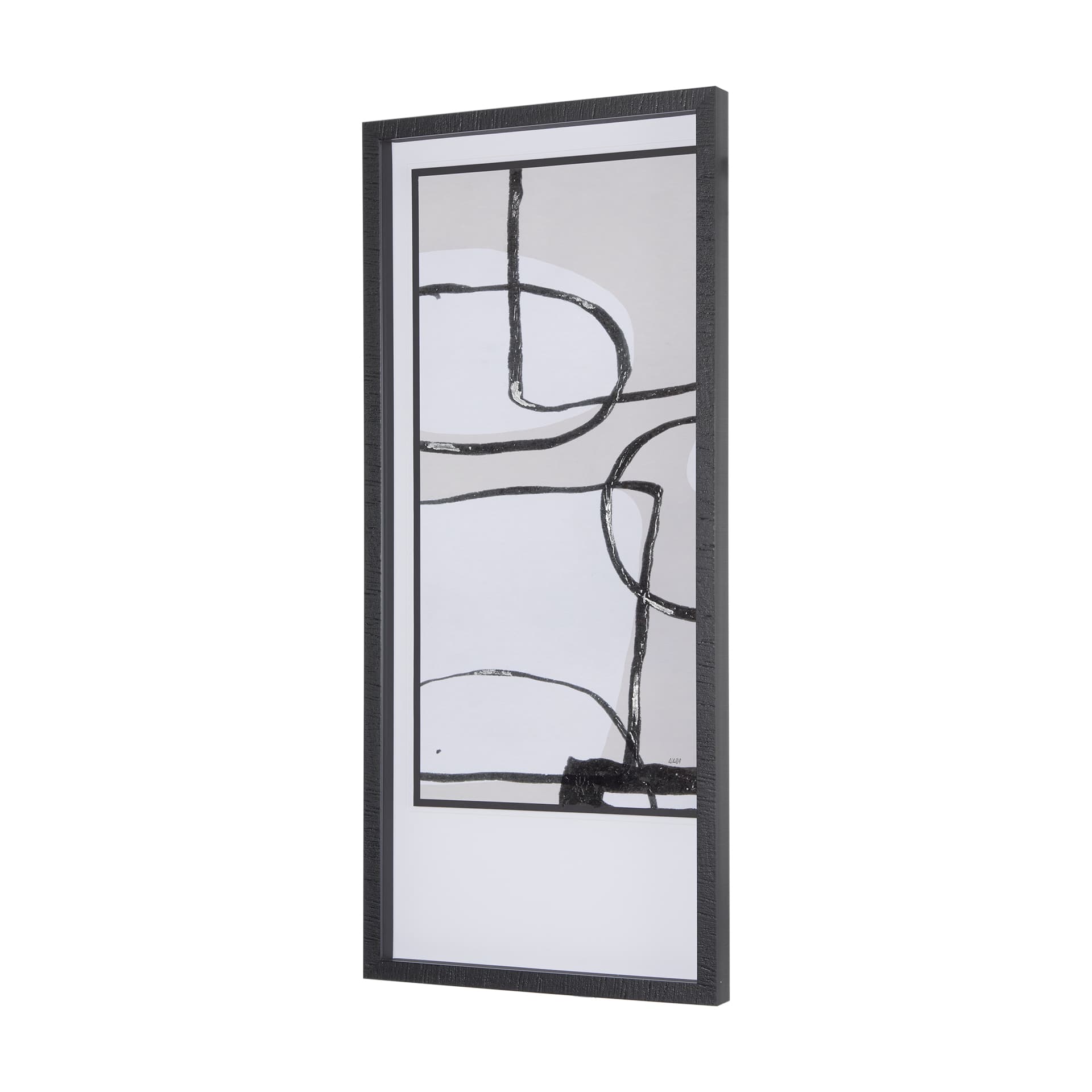 Neutral Shapes II by Mercana Studio a Hand Embellished Textured Framed Art Print Matted under Glass — product photograph