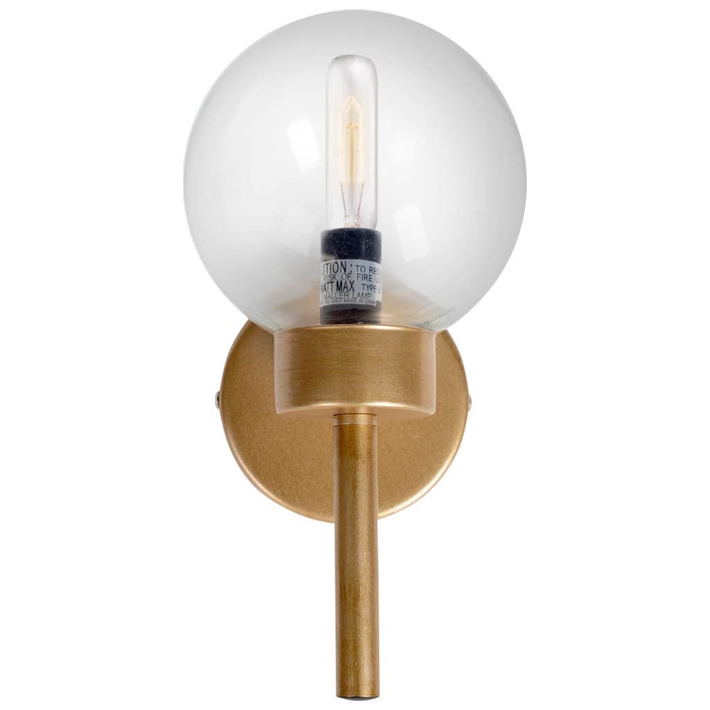 Boltern I 6x12 Gold Toned Glass Globe Wall Sconce — product photograph