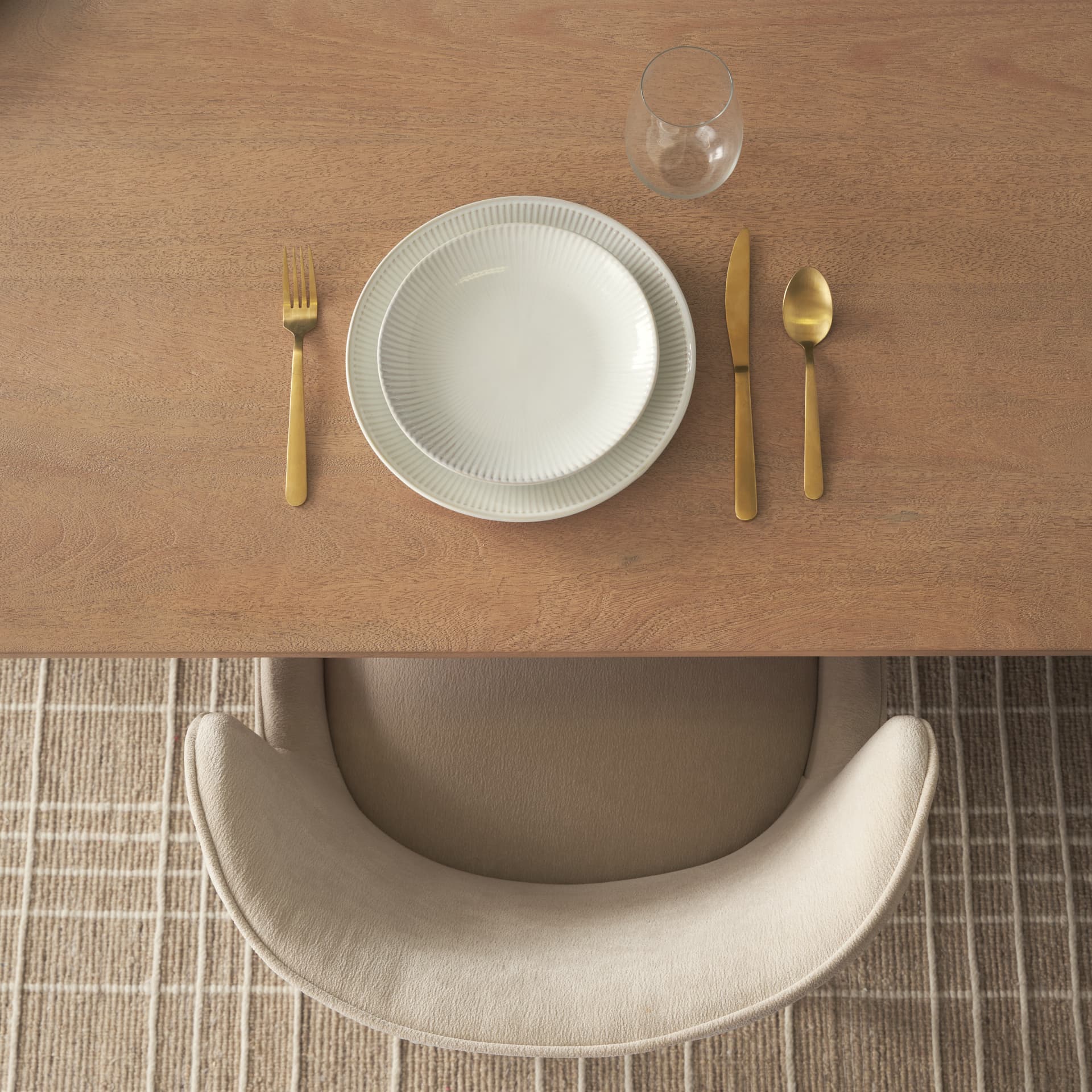 Trellyn 99"L x 44"W Rectangular Dining Table | Modern | Light Brown Wood | Seats 8 — product photograph