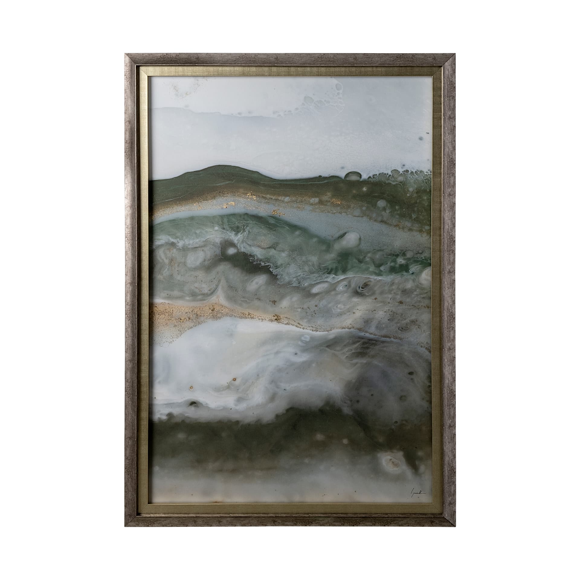 Equatorial Drift II by Mercana Studio Hand Embellished Textured Framed Art Print Matted under Glass — product photograph