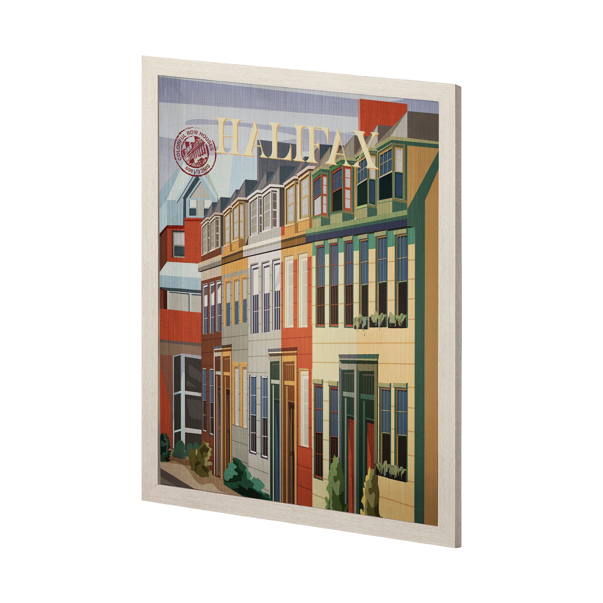 Halifax Go Canada (L) by Mercana Studio a Hand Embellished Decograph Framed Art Print — product photograph